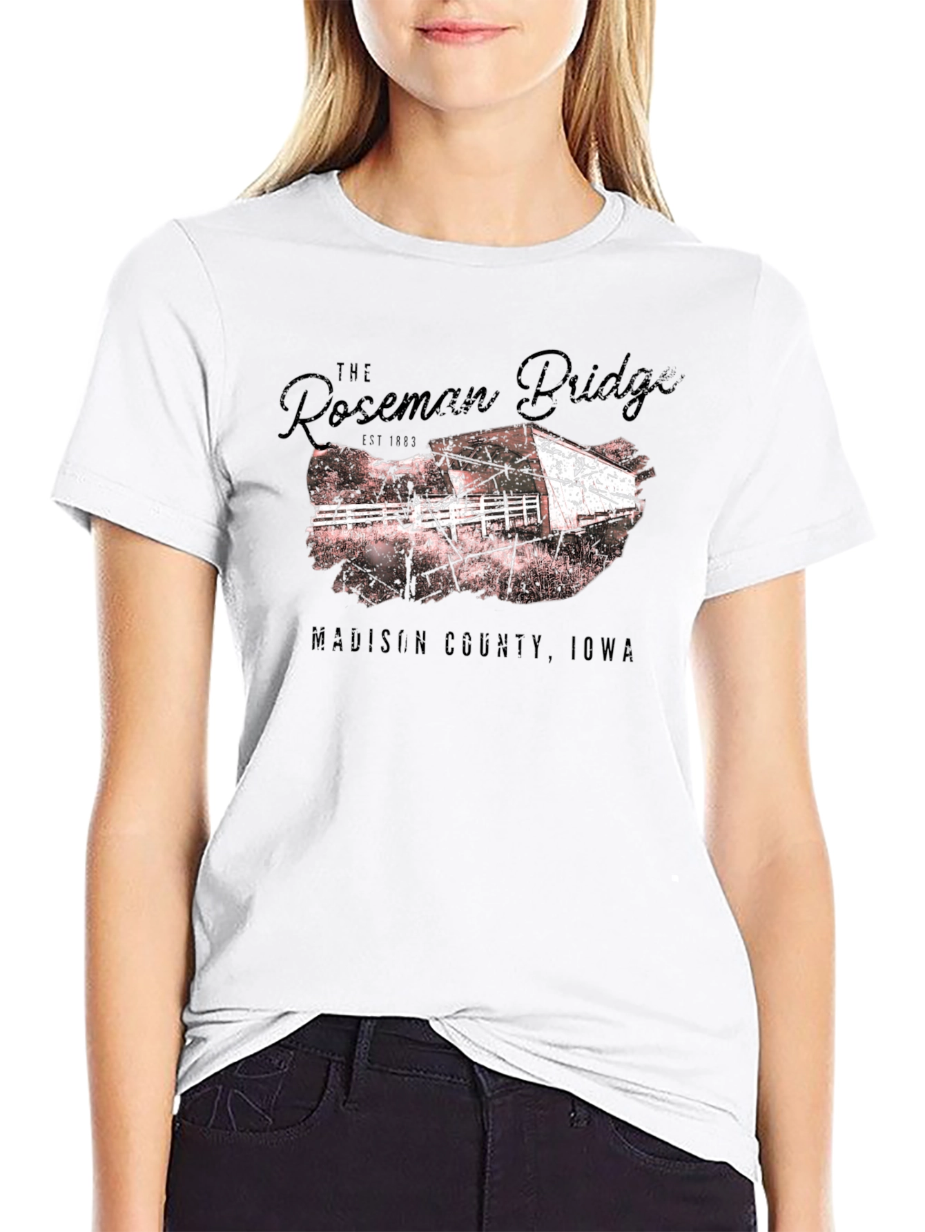 Roseman Bridge Iowa Graphic T-Shirt