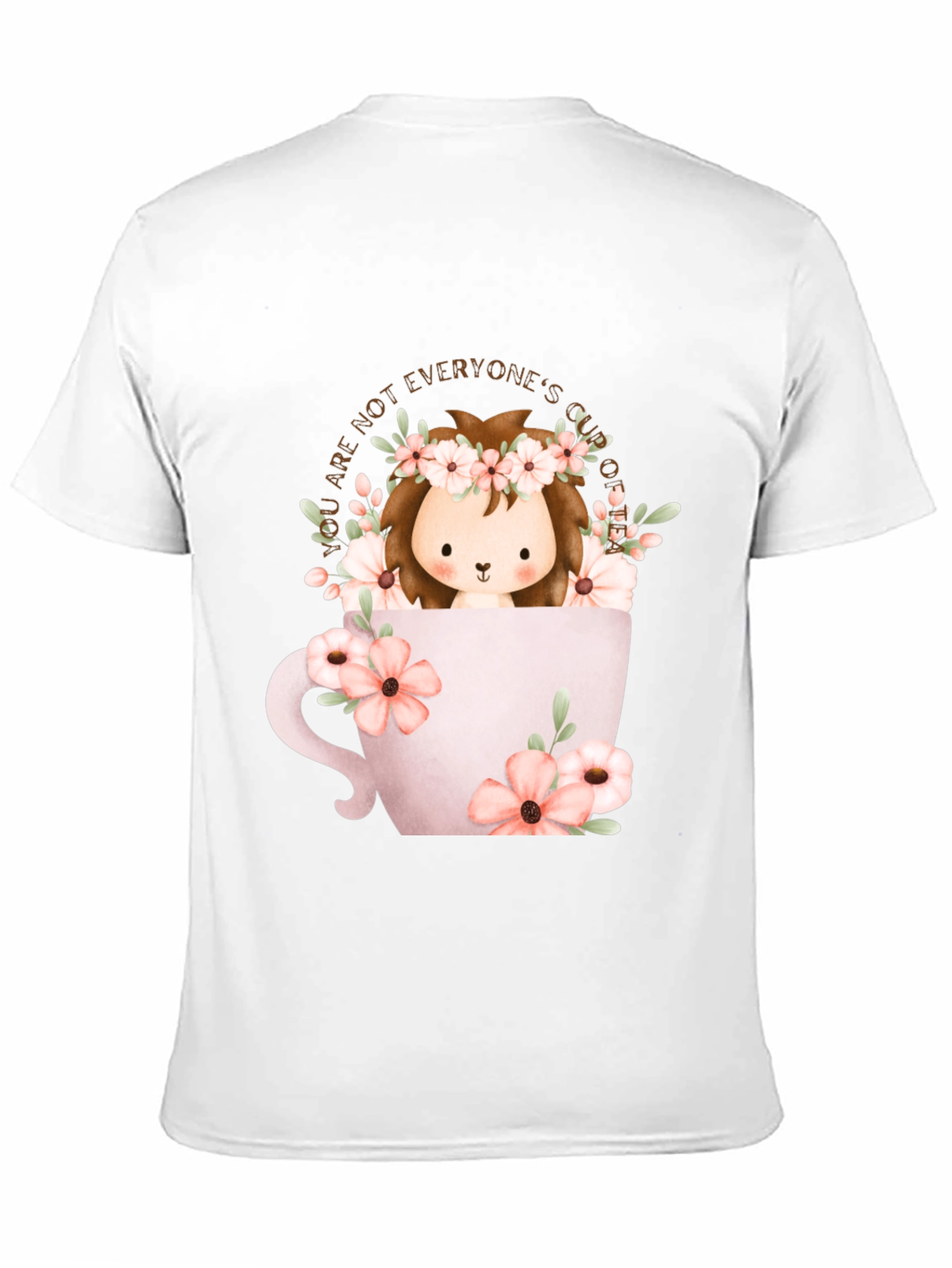 Cute Lion in Teacup Graphic T-Shirt - Unique Design