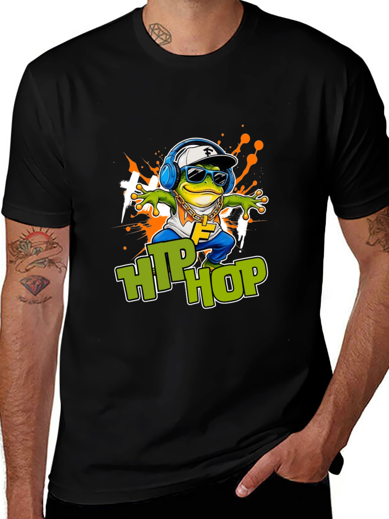 Hip Hop Frog Graphic T-Shirt