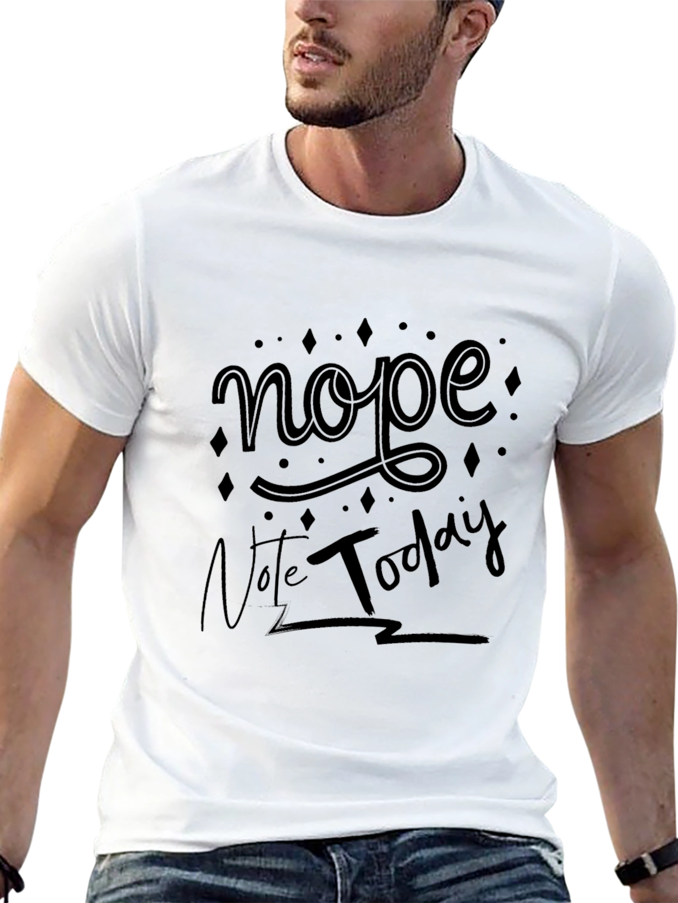 Nope Not Today Mens Black Graphic T-Shirt