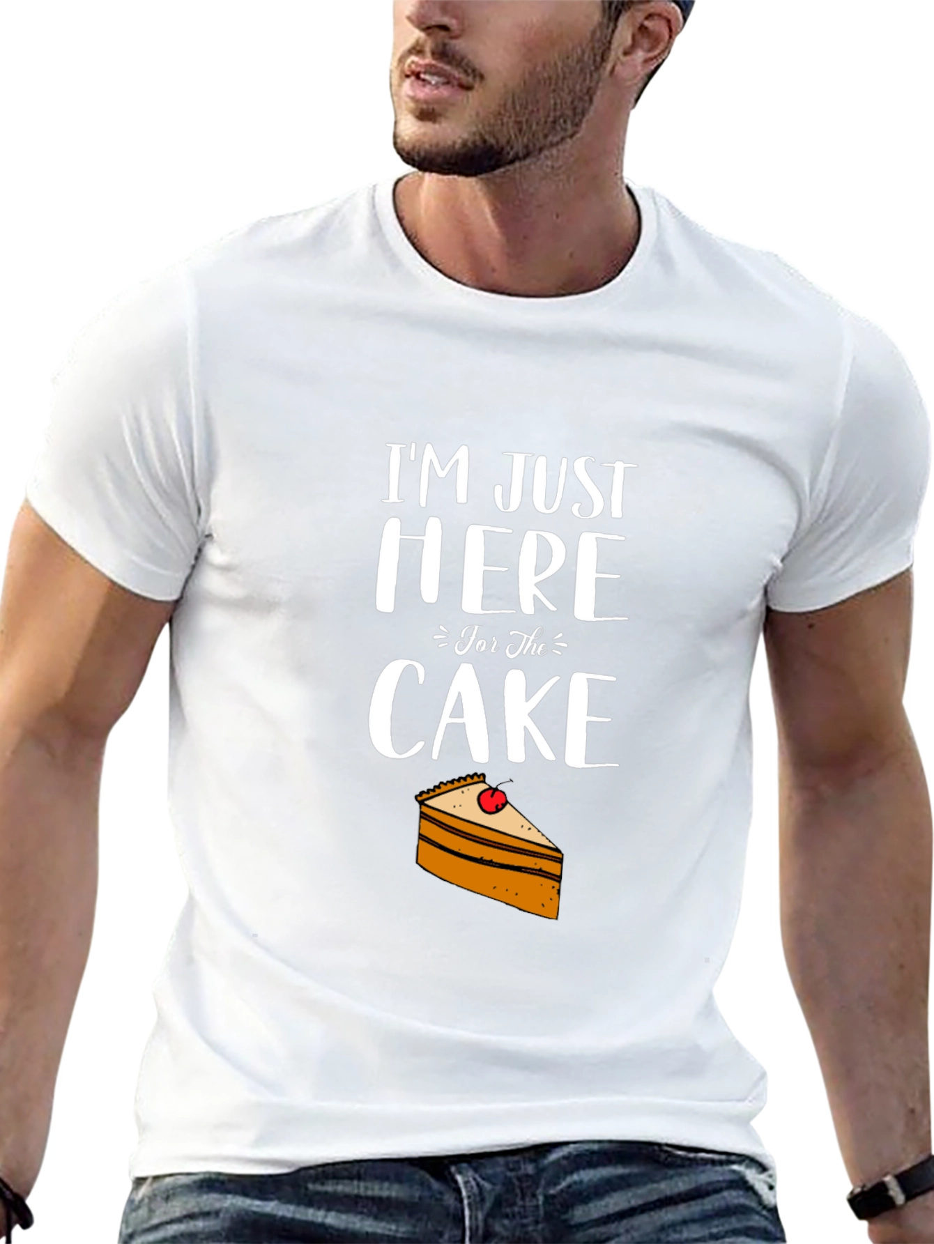 Im Just Here for the Cake Mens T-Shirt