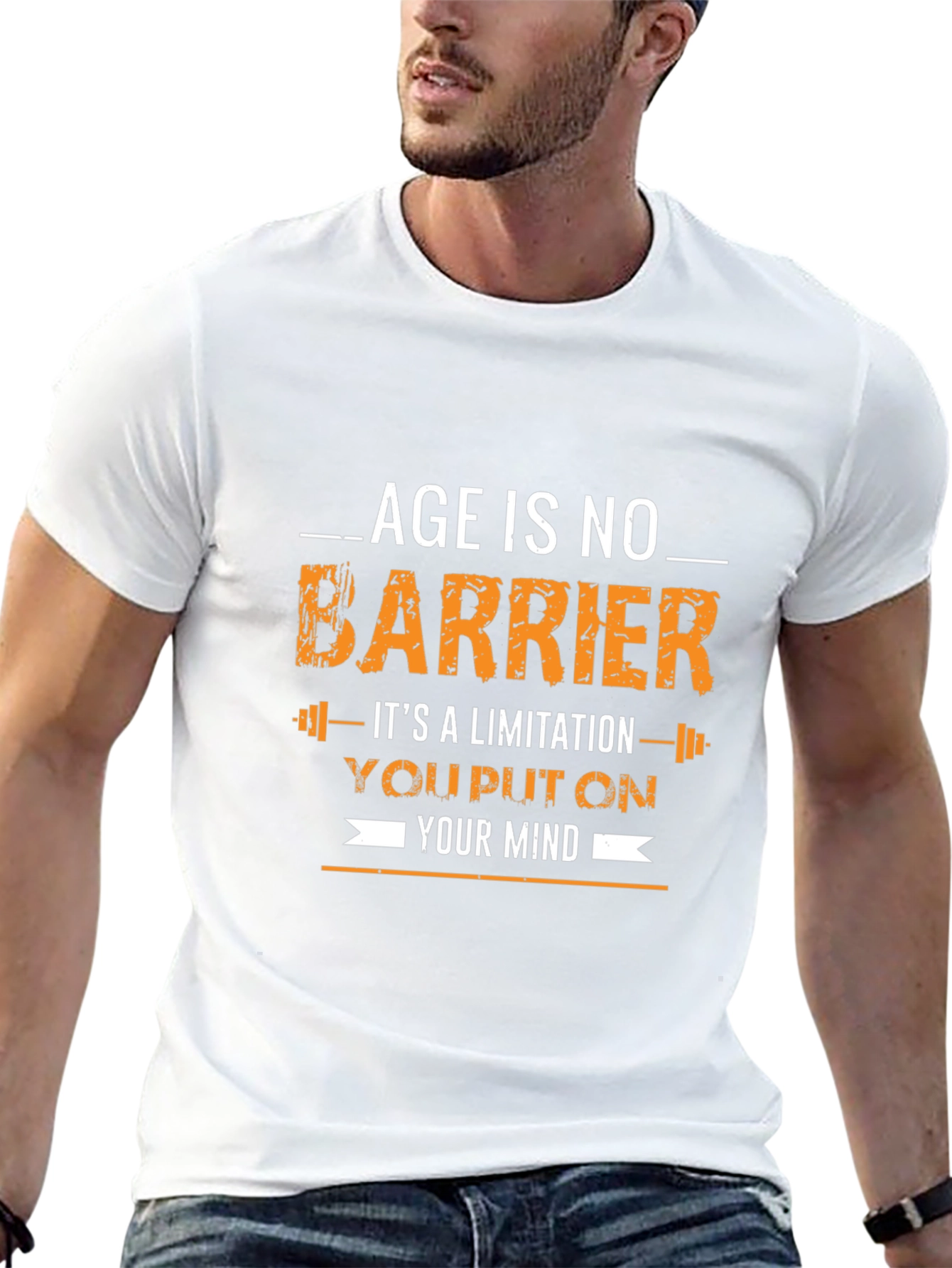 Age Is No Barrier Graphic Tee - Motivational Shirt