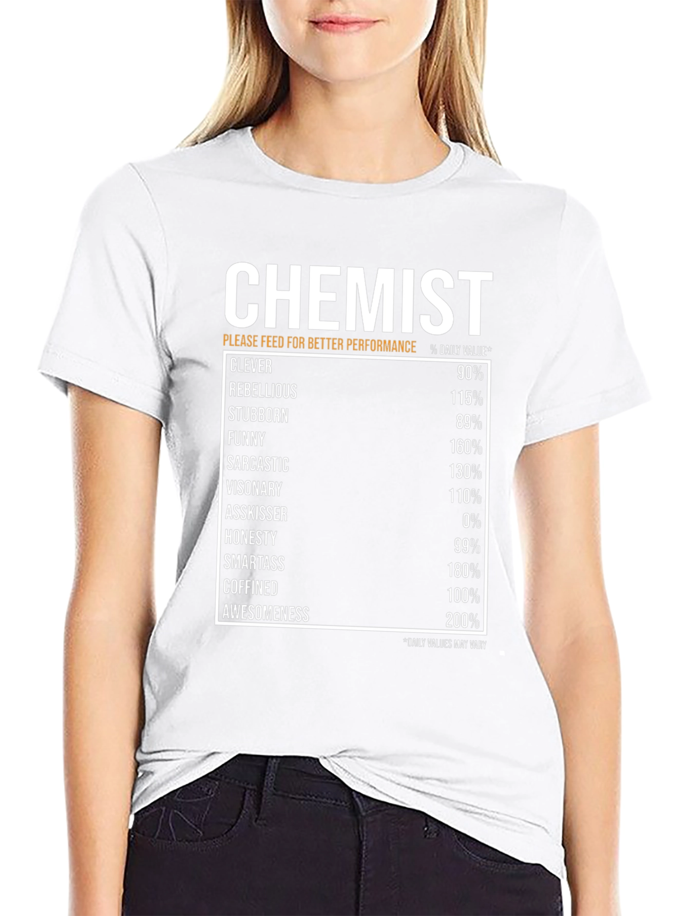 Chemist Nutrition Facts Black T-Shirt