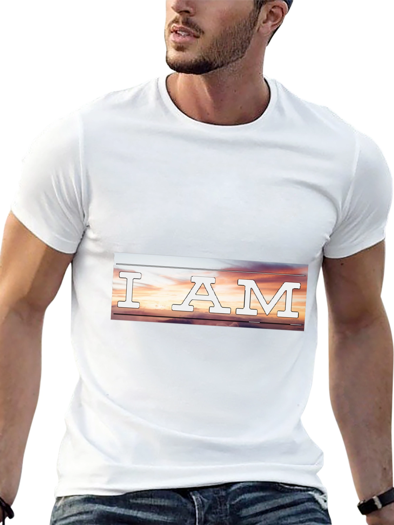 I AM Sunset Graphic Tee - Stylish Black T-Shirt