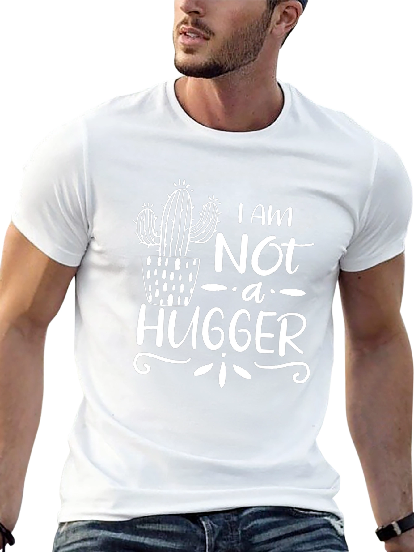 I Am Not A Hugger Cactus Graphic T-Shirt