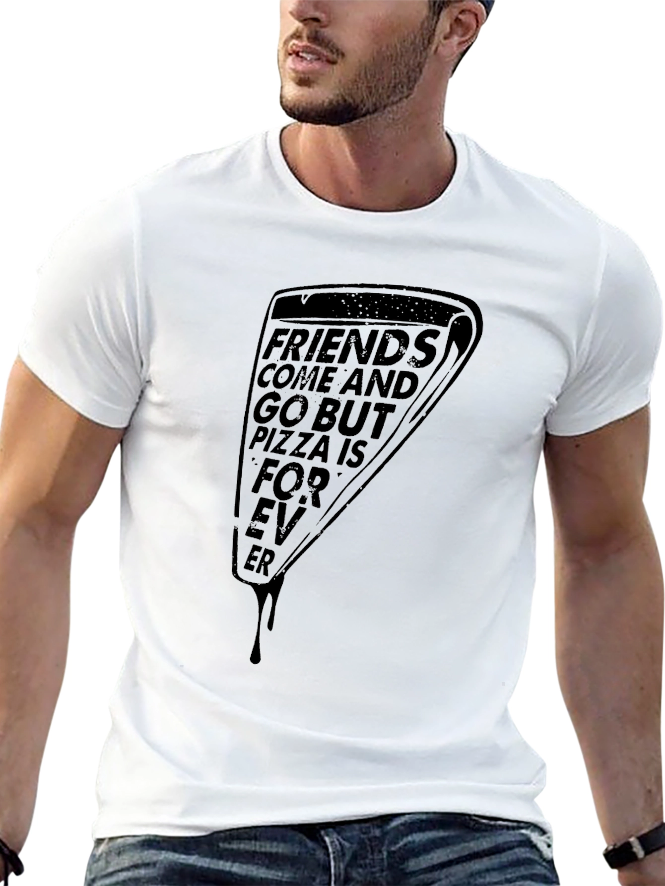 Pizza Forever Graphic Tee - Black Unisex Shirt