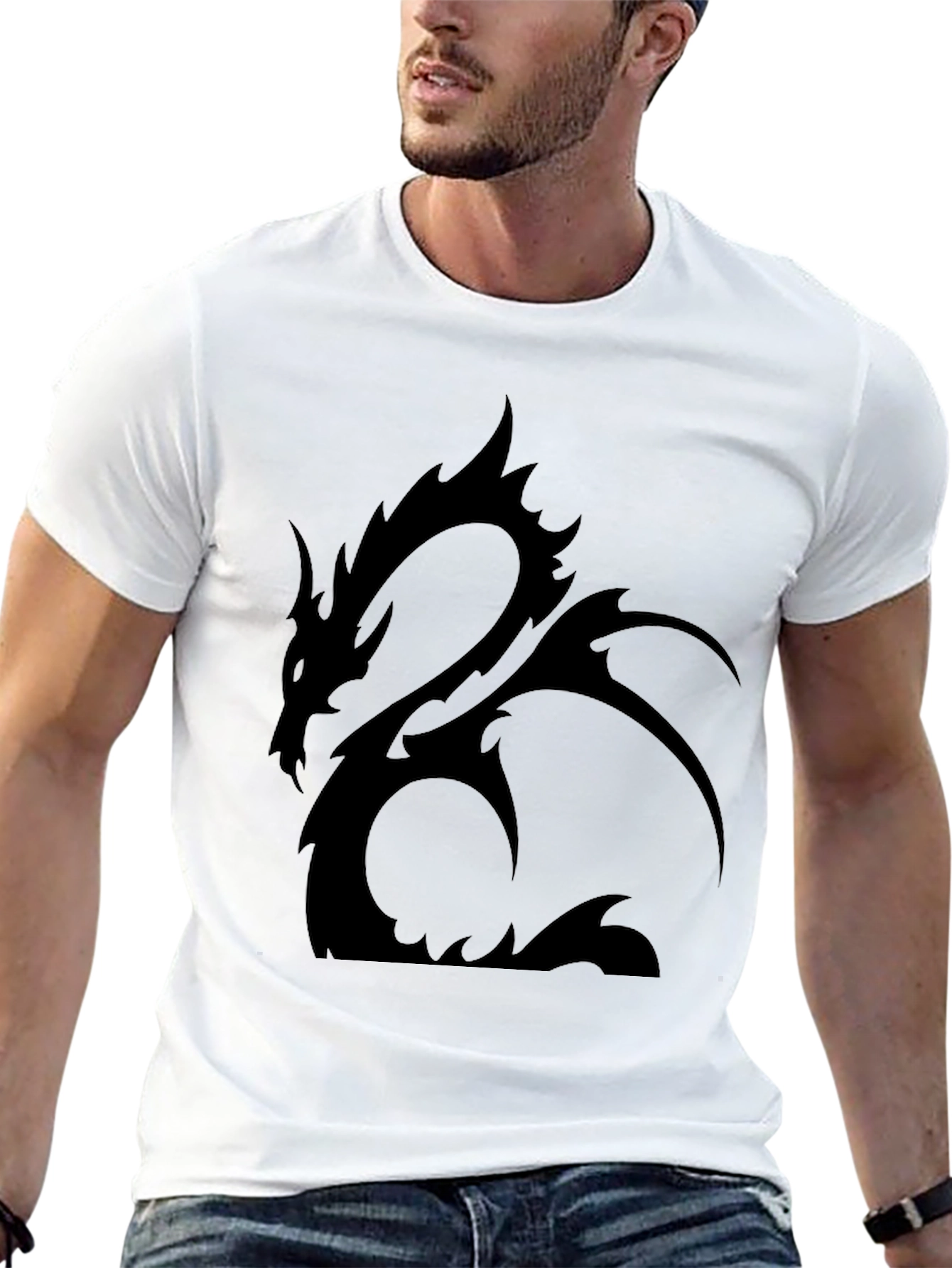 Black Dragon Graphic Tee - Mens Casual Shirt