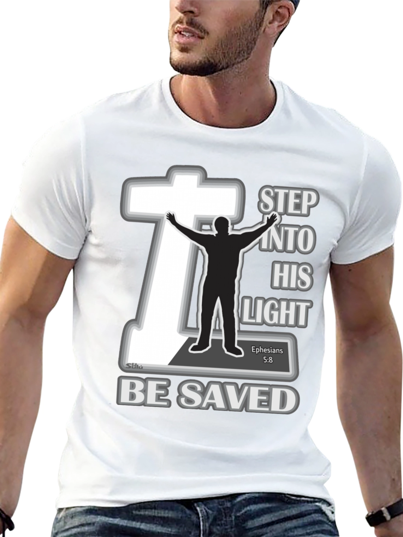 Step into His Light T-Shirt - Christian Faith Tee