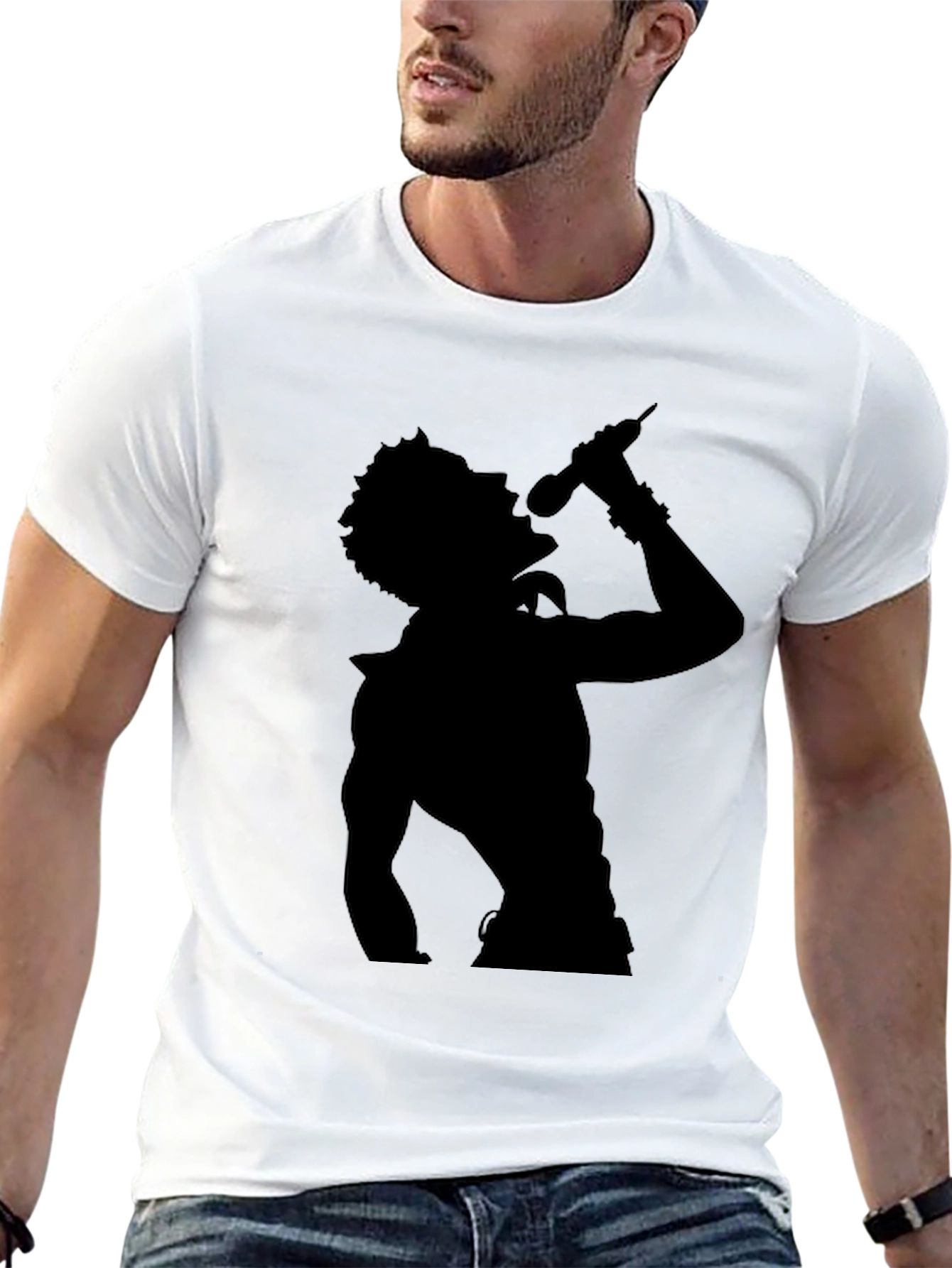 Silhouette Singer Black T-Shirt - Musical Style