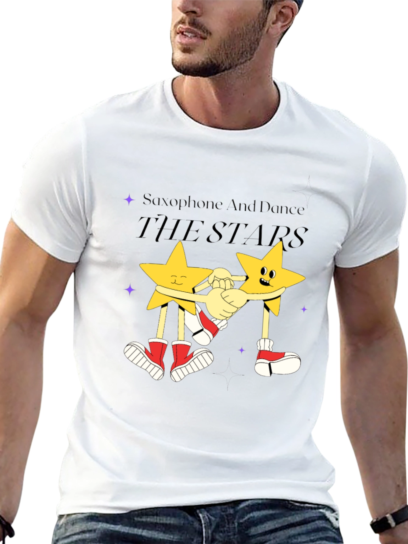 Saxophone And Dance The Stars Graphic Tee