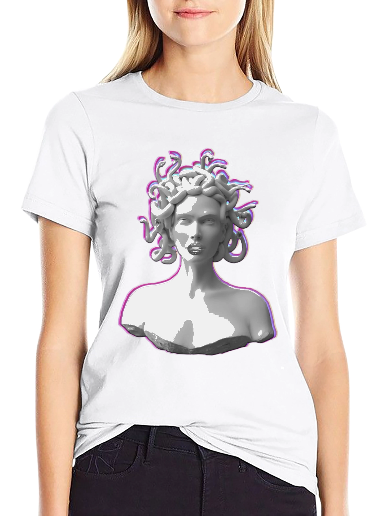 Medusa Graphic Print Black T-Shirt