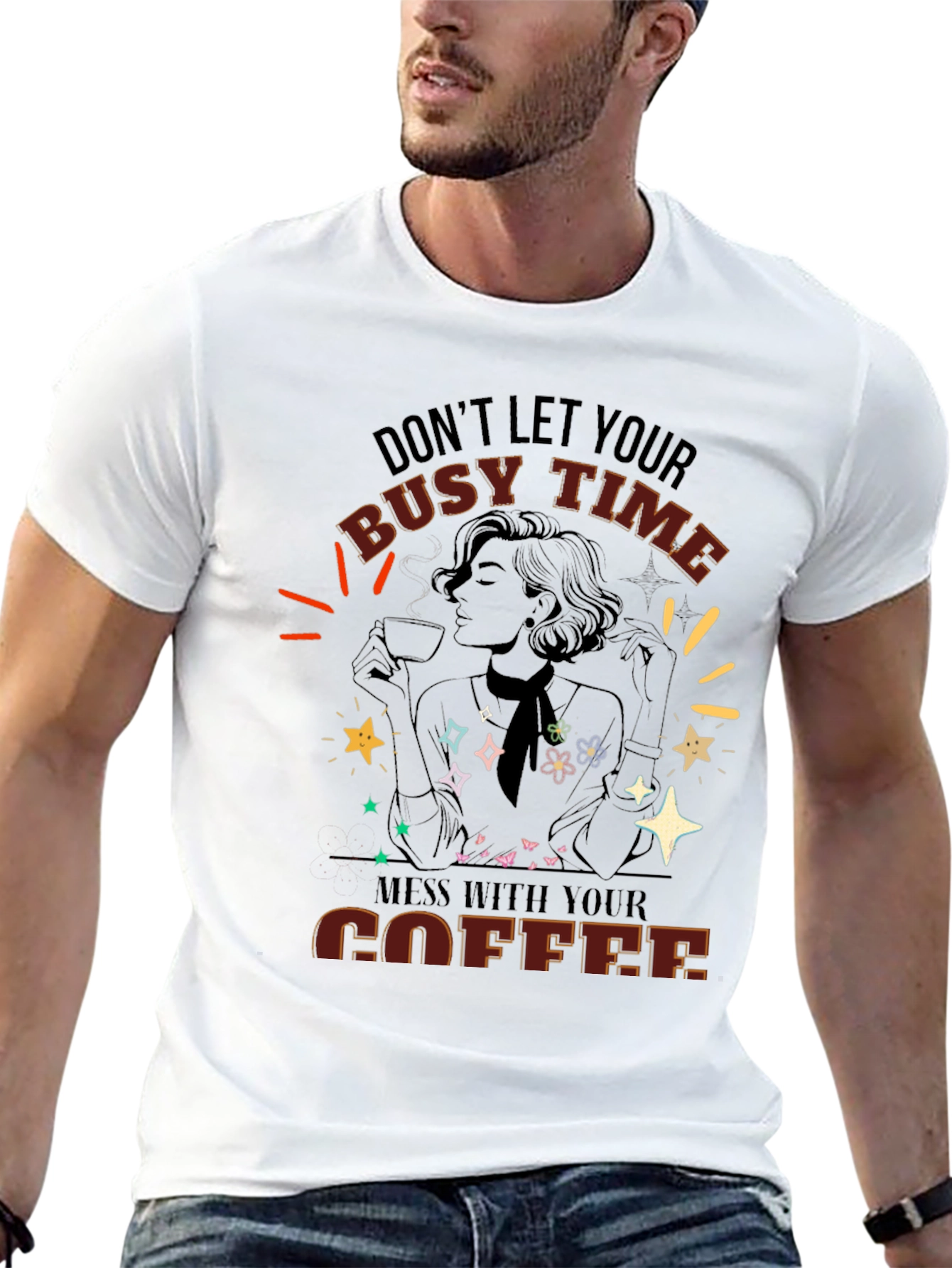 Busy Time Coffee Graphic Tee - Unisex Fit