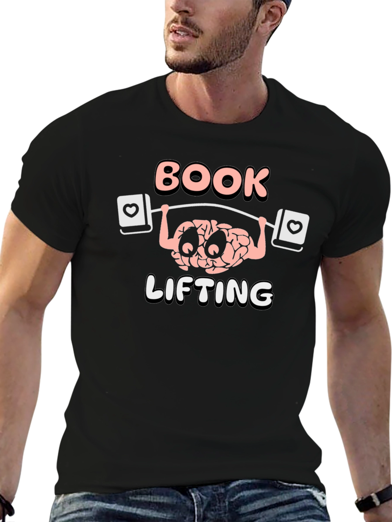 Book Lifting Brain T-Shirt - Nerd Gym Tee