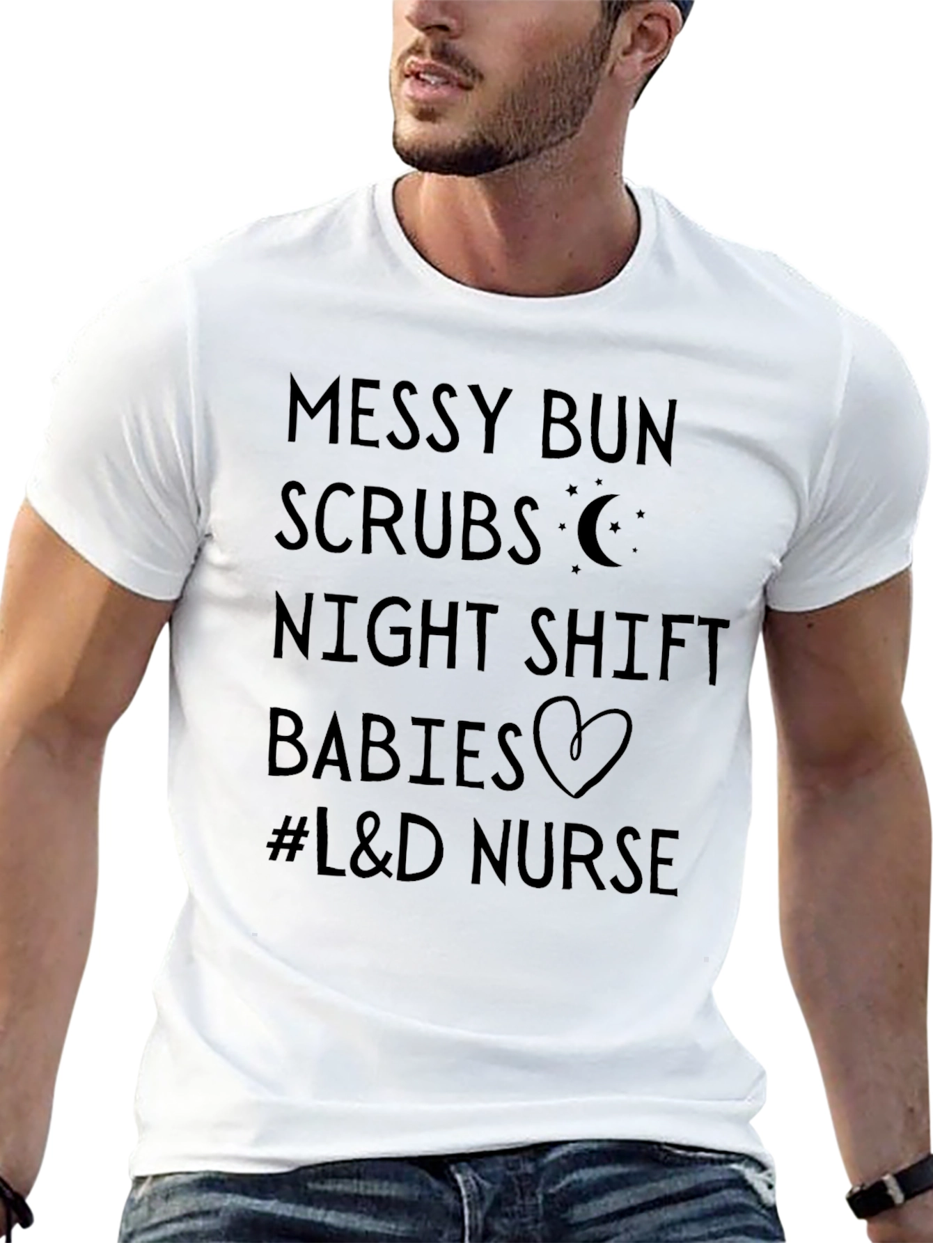 Messy Bun Scrubs L&D Nurse Tee