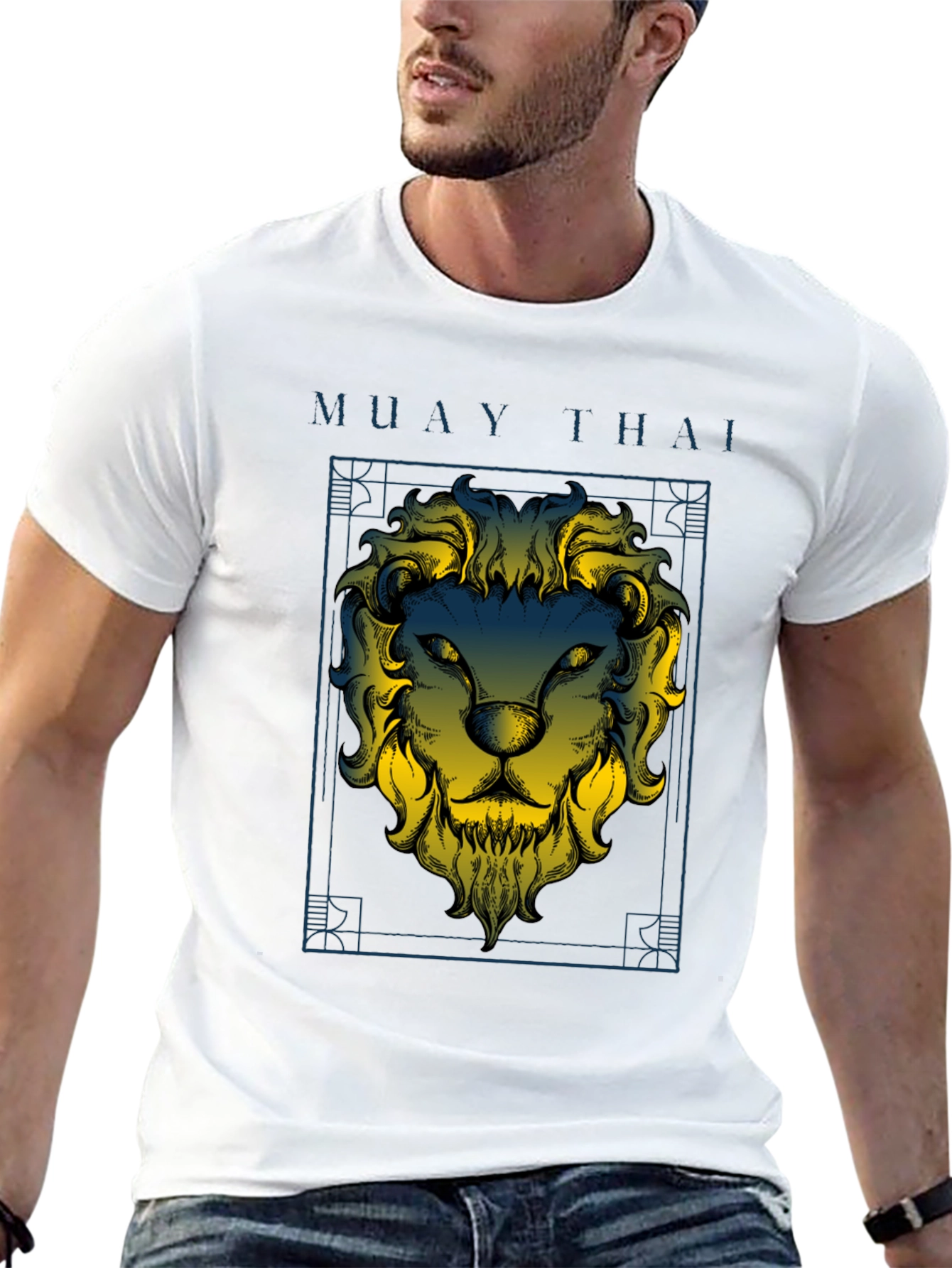 Muay Thai Lion Graphic Black T-Shirt
