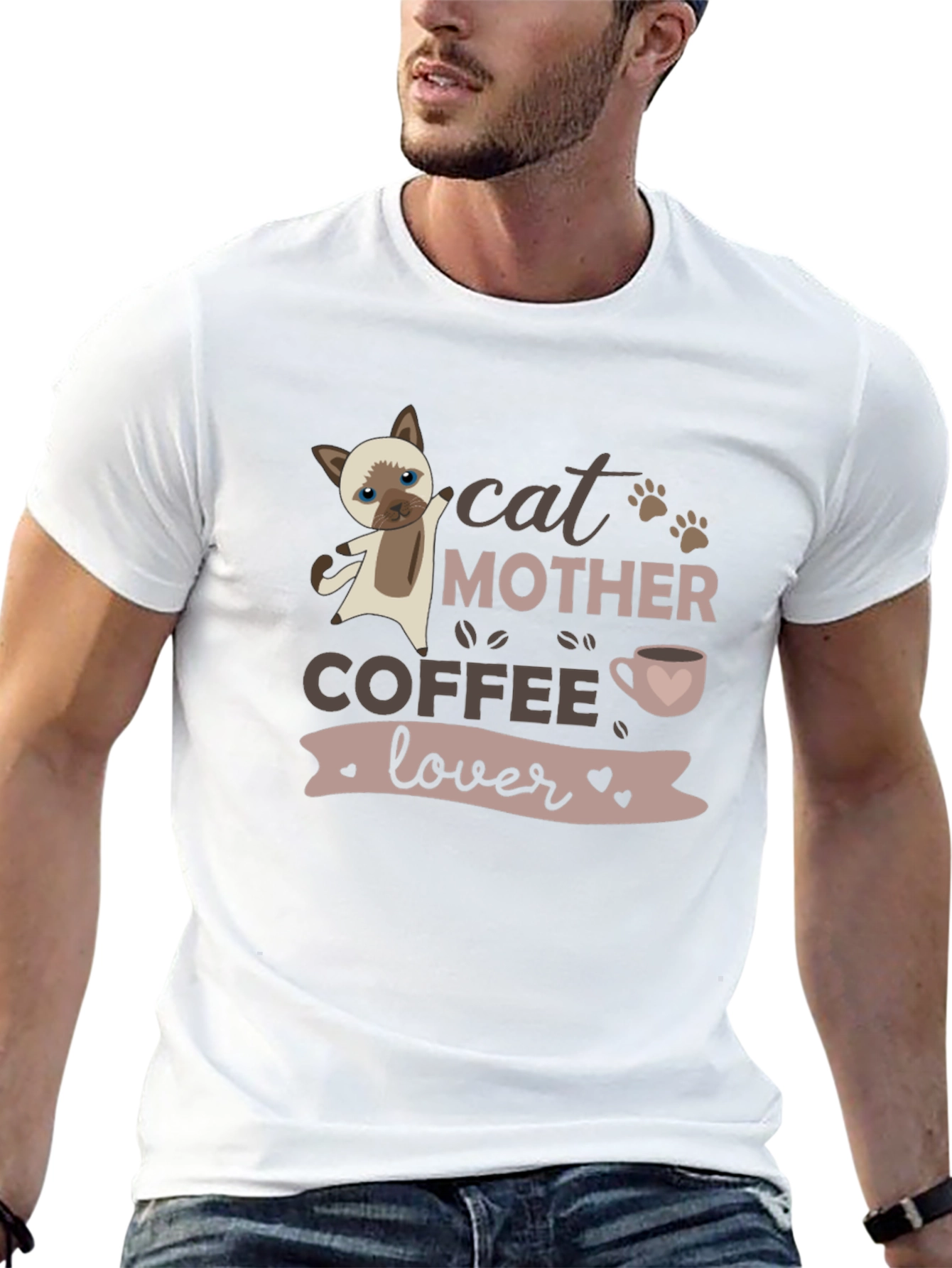 Cat Mother Coffee Lover Graphic T-Shirt