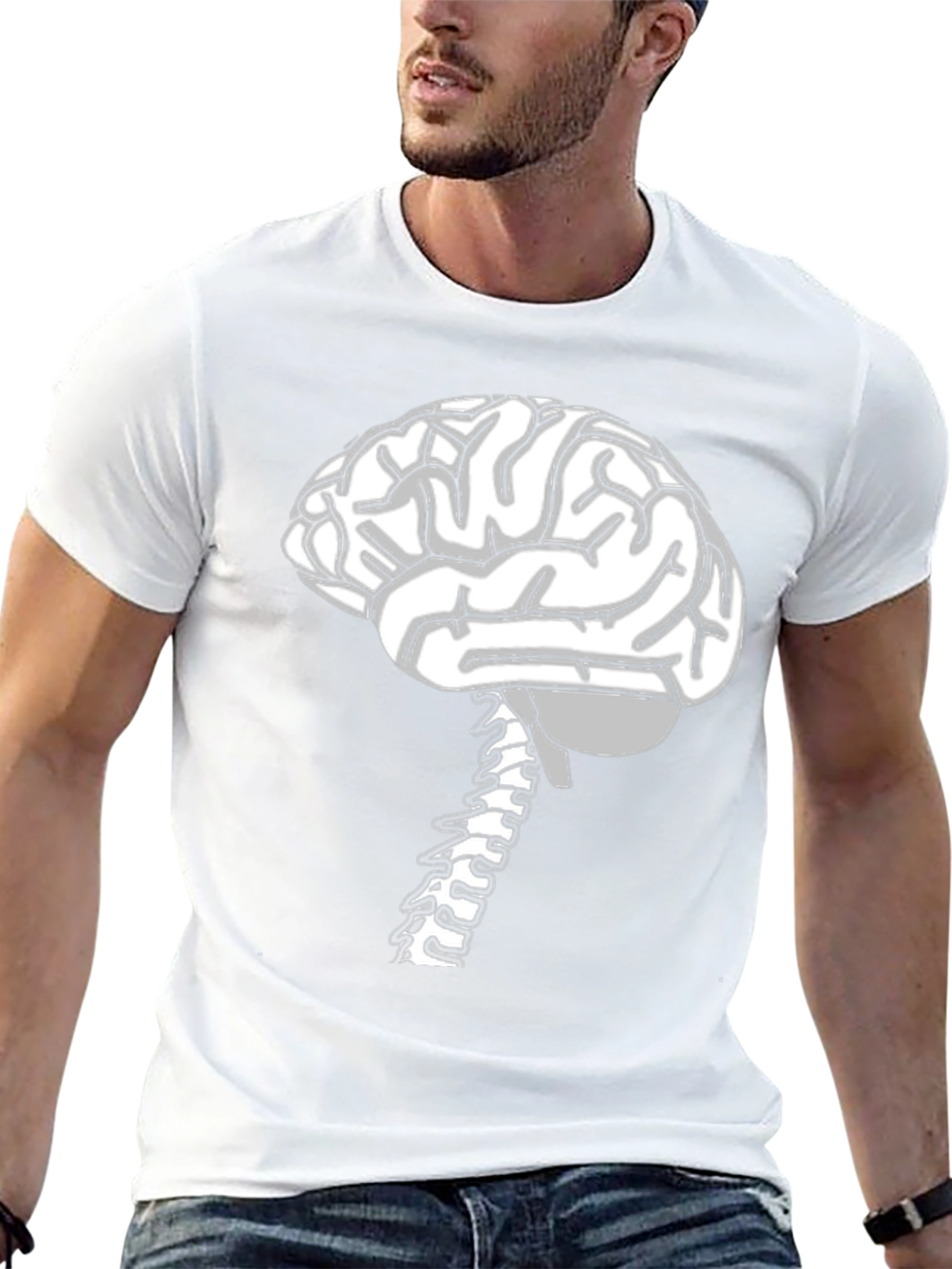 Brain & Spine Anatomy T-Shirt - Novelty Science Tee