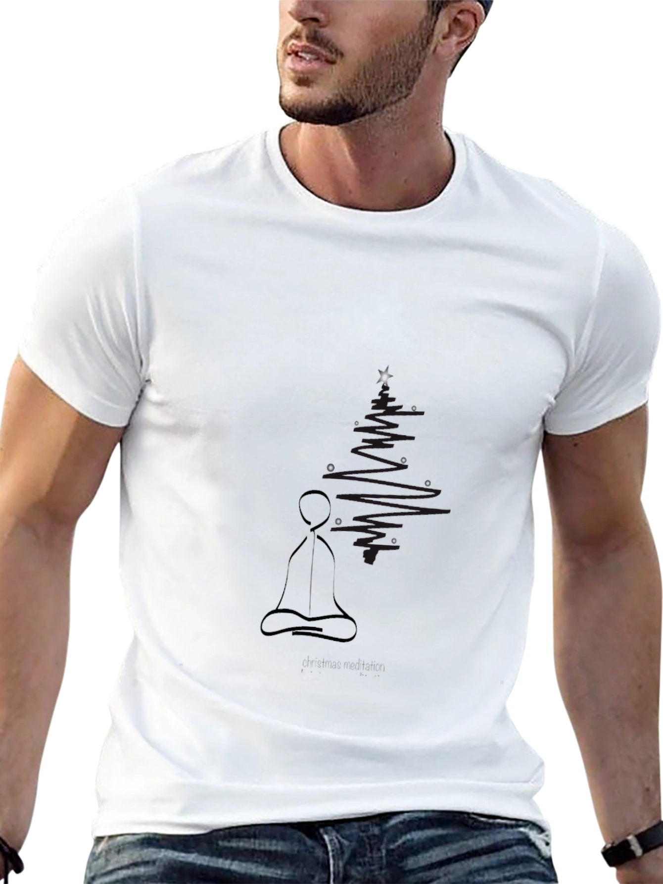 Zen Meditation Black T-Shirt - Relaxed Fit