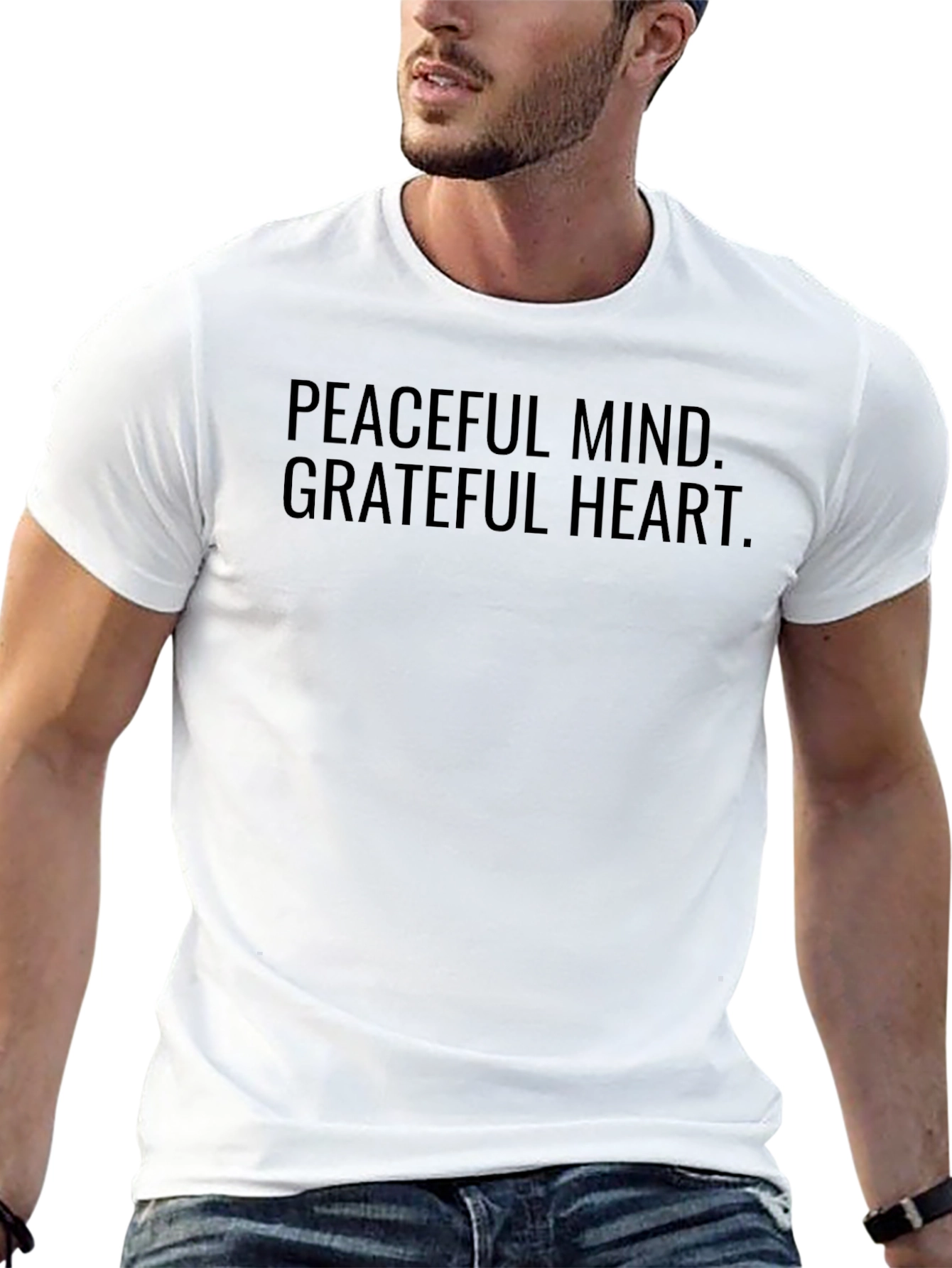 Peaceful Mind Grateful Heart Black T-Shirt