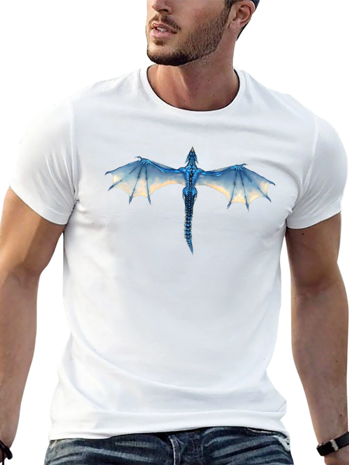 Dragon Graphic Print Crew Neck T-Shirt