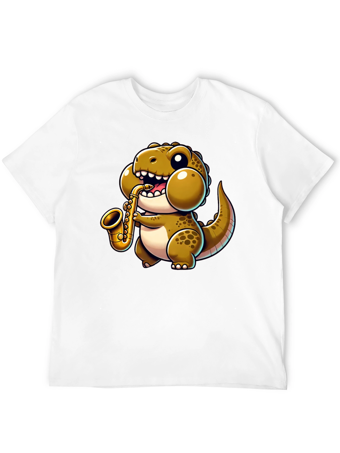 Saxophone Dino T-Shirt - Musical Dinosaur Graphic Tee