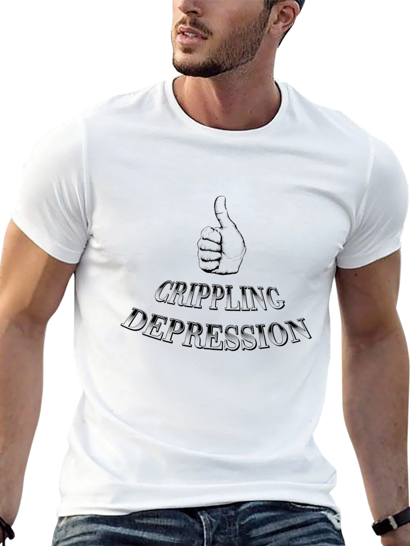 Crippling Depression Graphic T-Shirt - Black