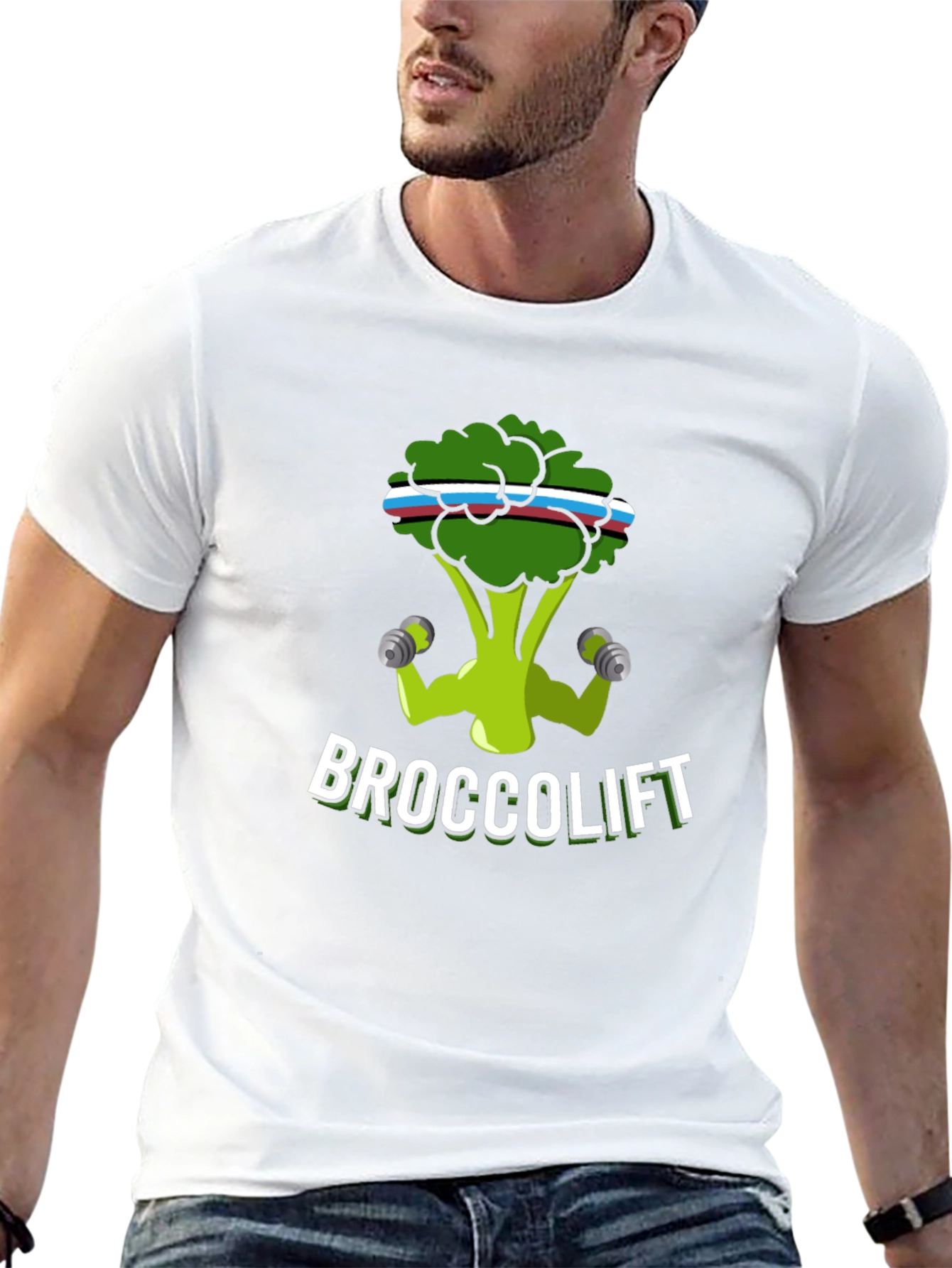 Broccolift Black T-Shirt - Funny Gym Workout Tee