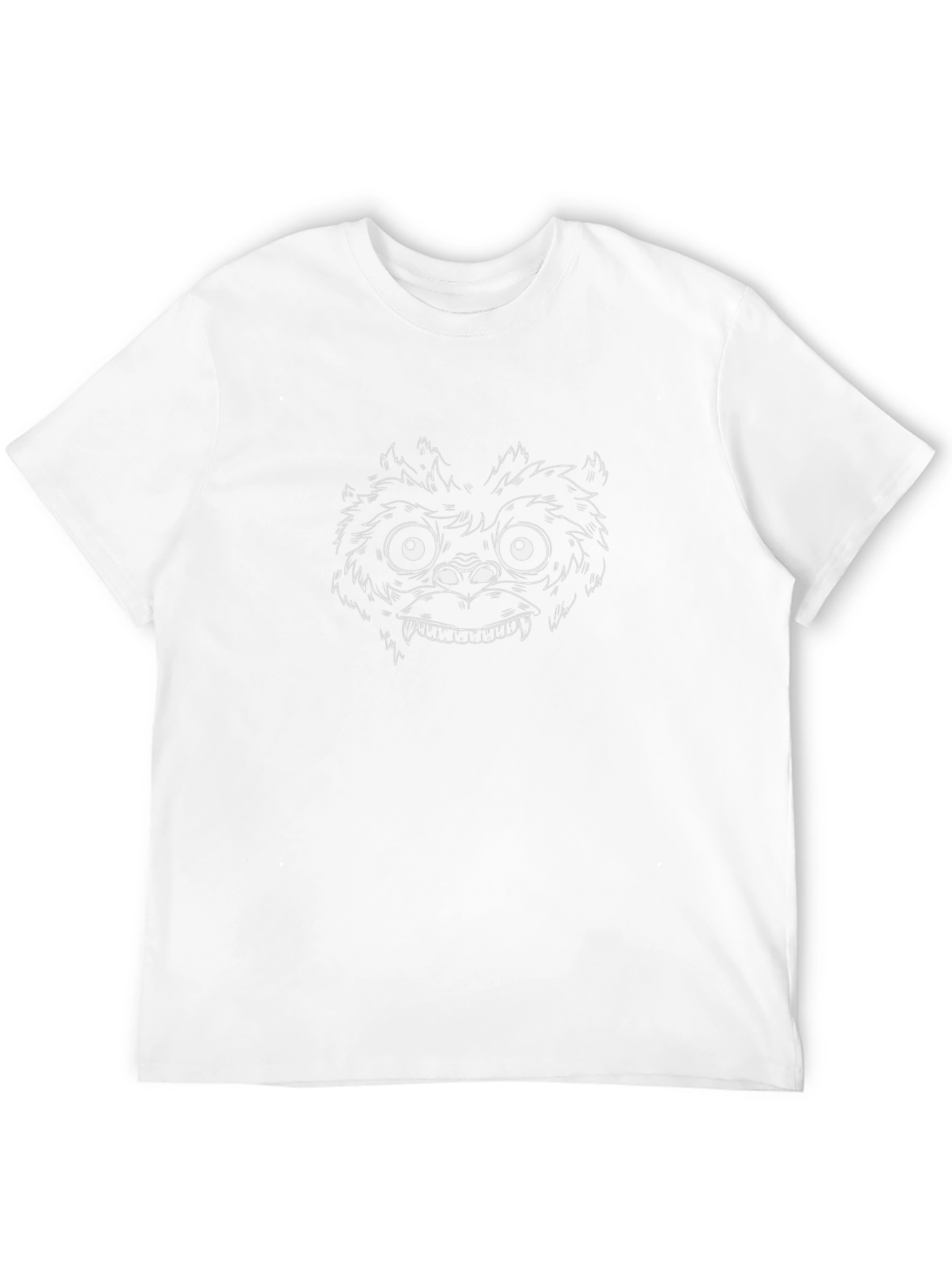 Monster Face Graphic Tee - Soft Black Cotton T-Shirt