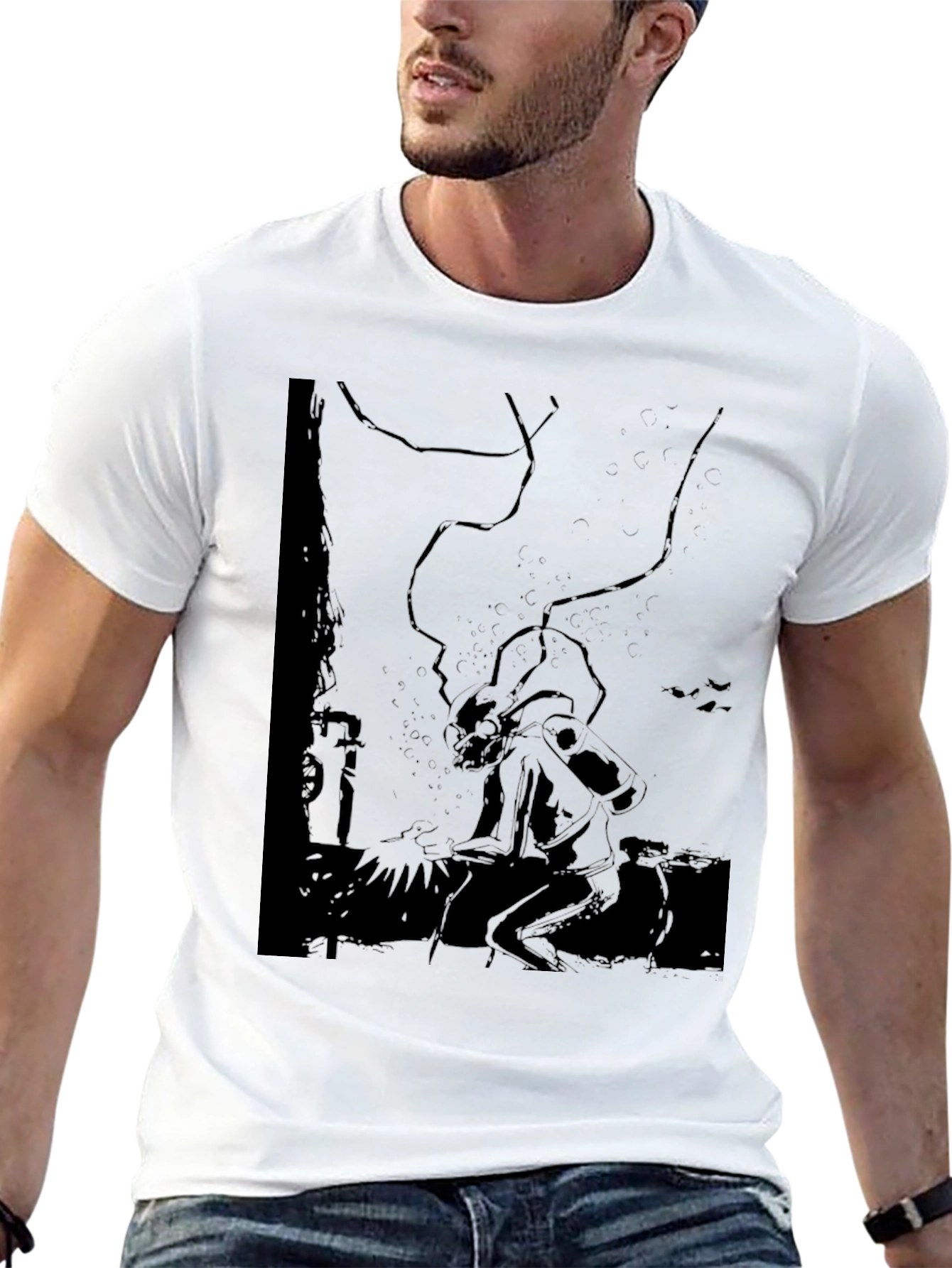 Graphic Black T-Shirt - Silhouette Design