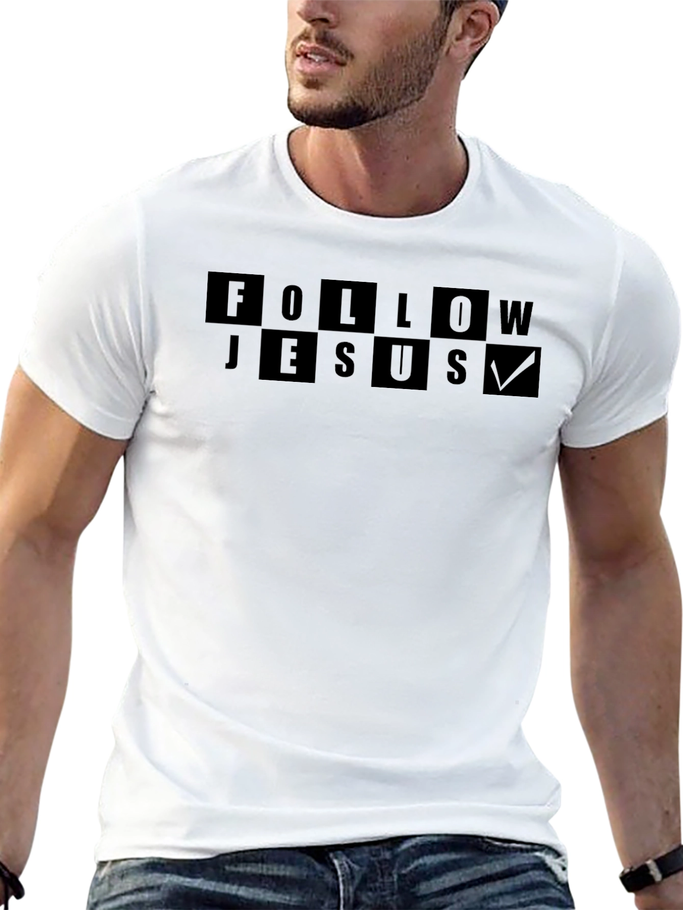 Follow Jesus Graphic Black T-Shirt