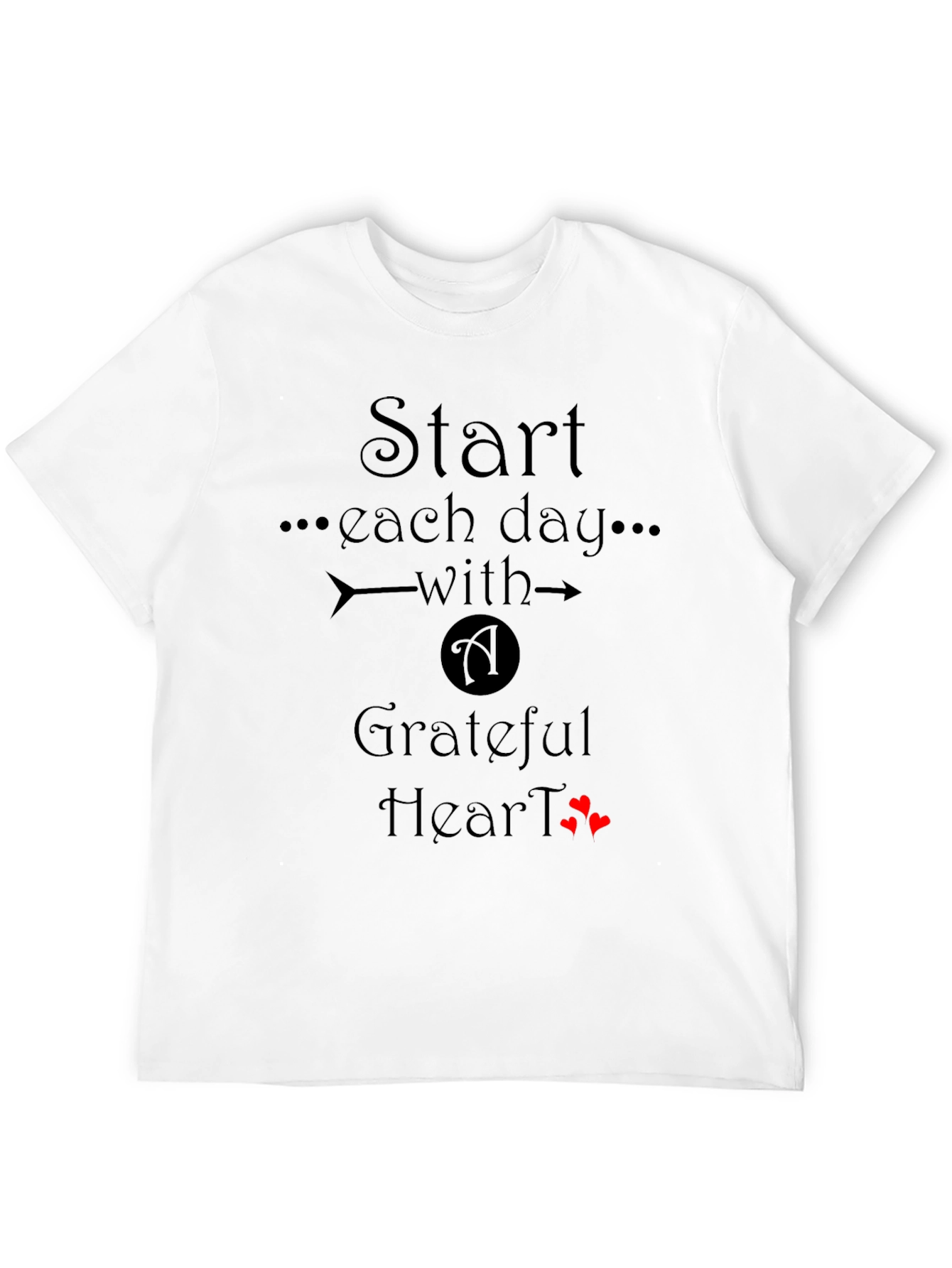 Grateful Heart Graphic T-Shirt - Soft Black Cotton Tee