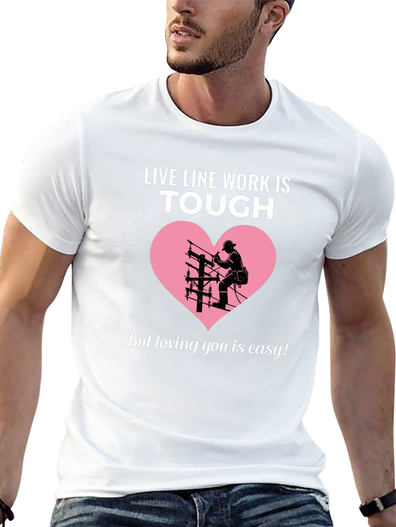 Live Line Work is Tough Graphic T-Shirt
