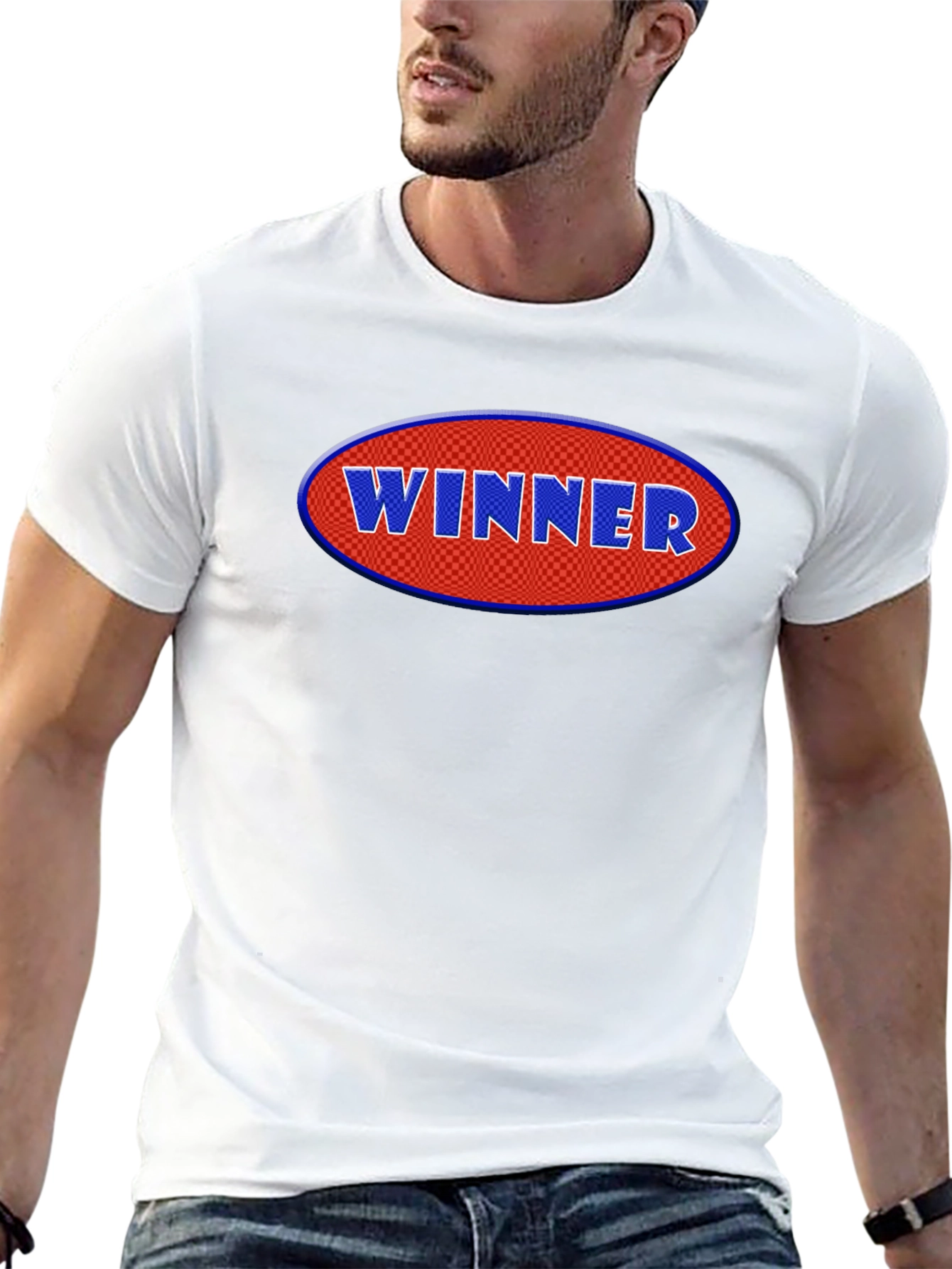 Winner Graphic Tee - Black Cotton T-Shirt