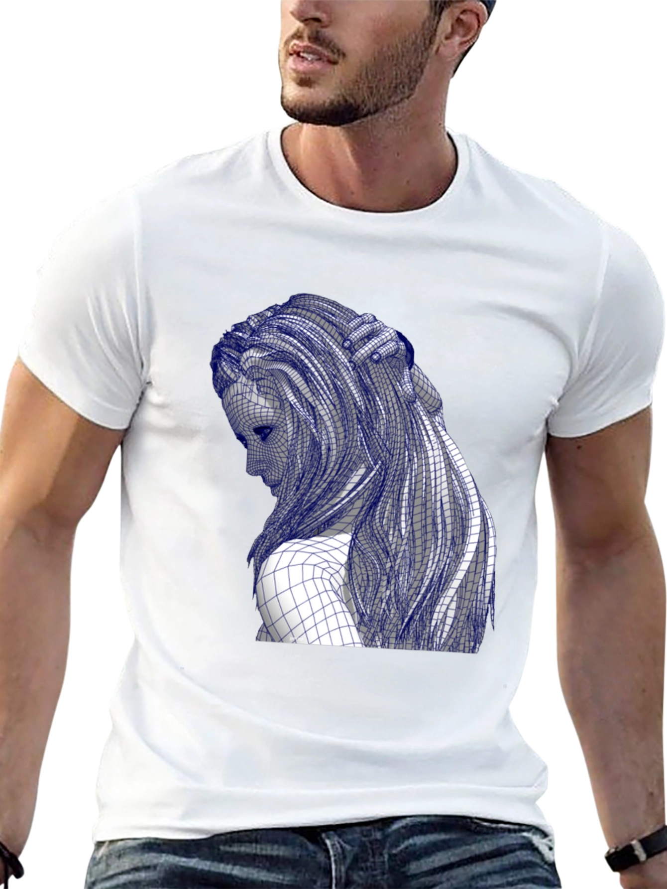 Grid Woman Tee - Artistic Graphic T-Shirt