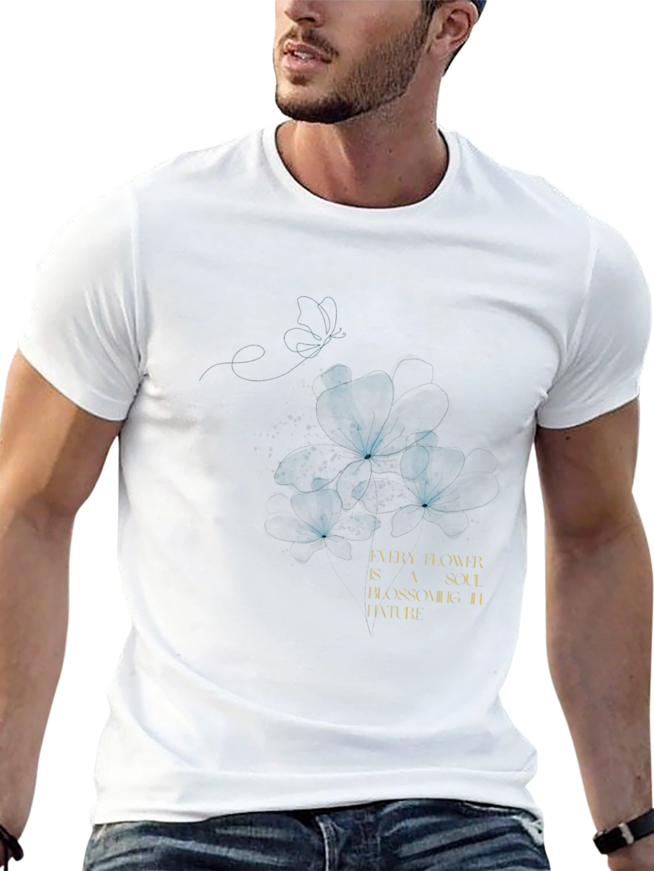 Floral Soulful Black T-Shirt
