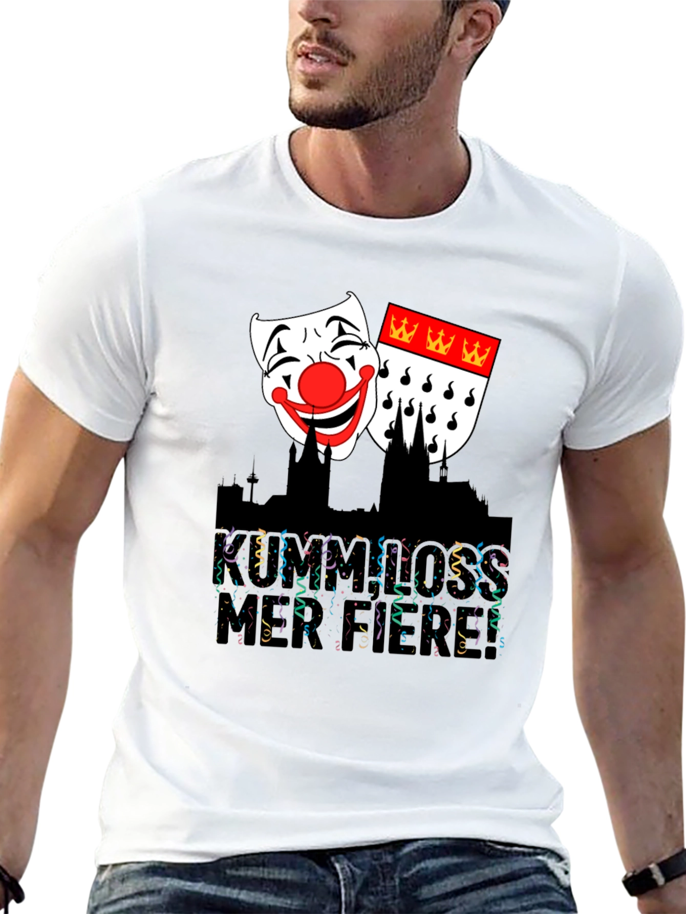 Cologne Carnival T-Shirt - Festive Mask Graphic Tee