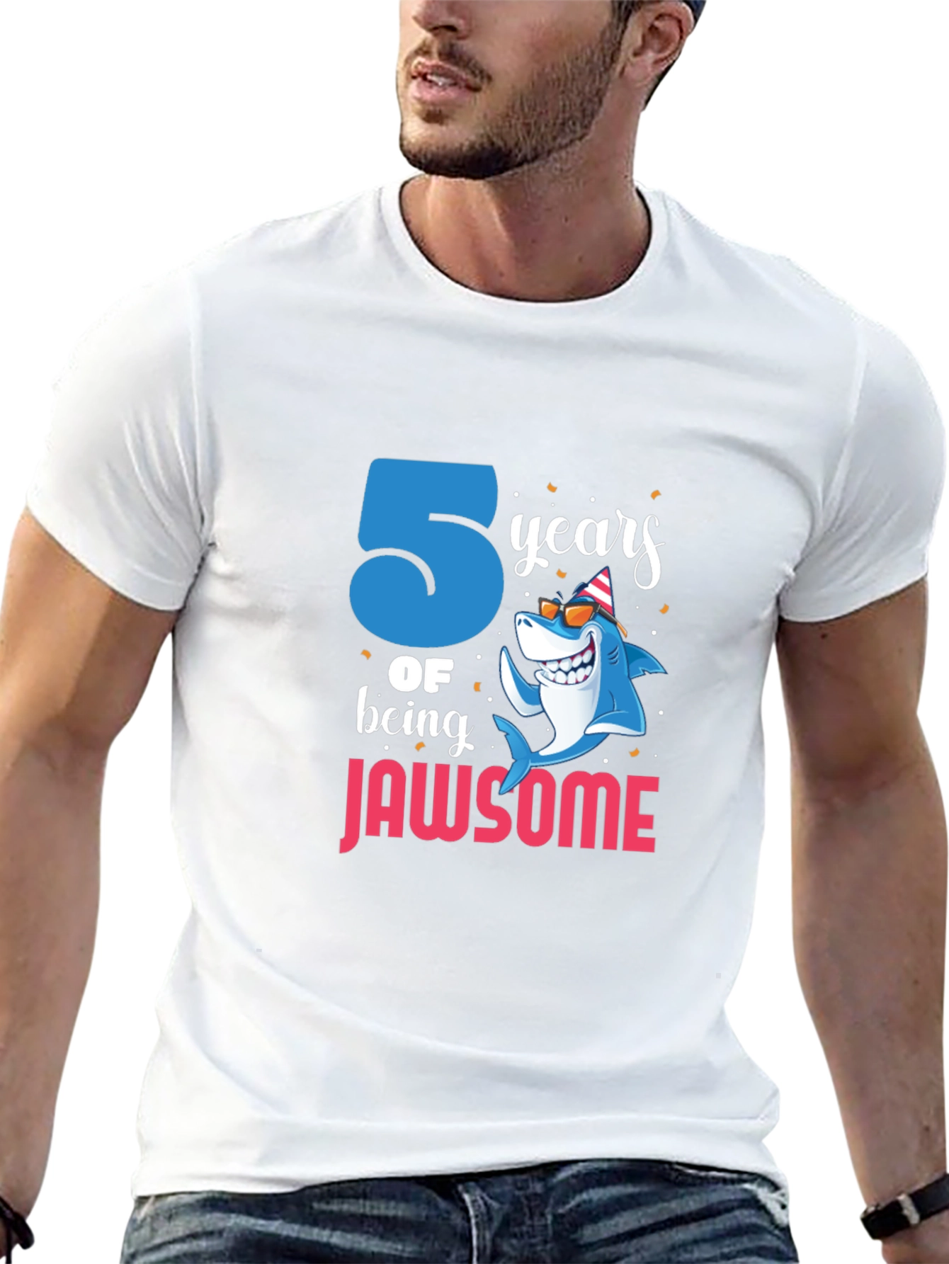 Jawsome 5th Birthday Shark T-Shirt