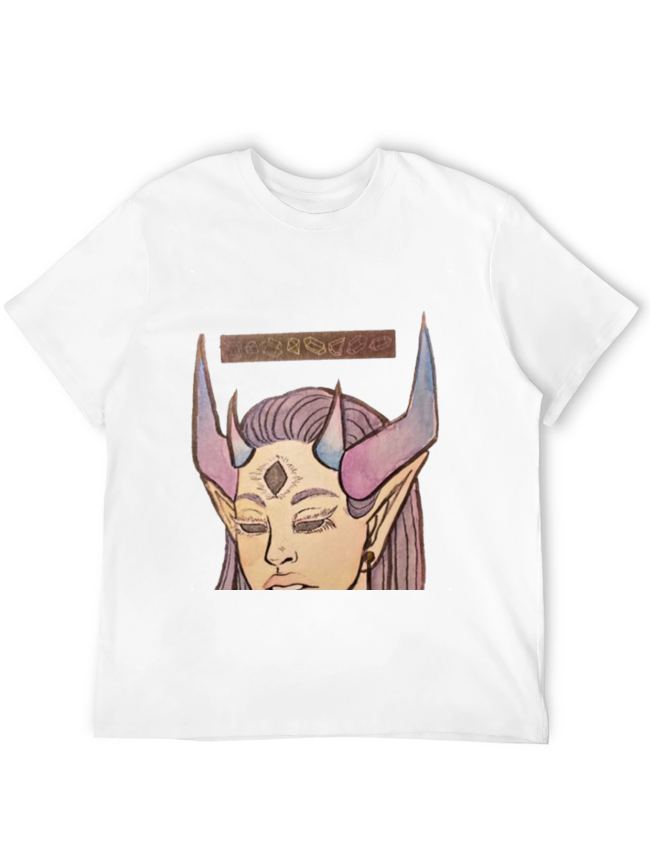 Mystic Horned Woman Graphic Tee - Black