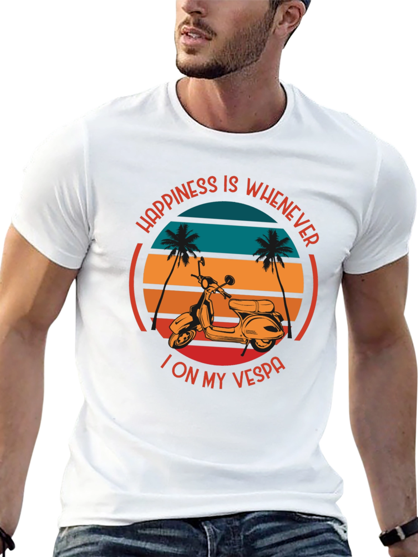 Happiness Vespa Graphic T-Shirt