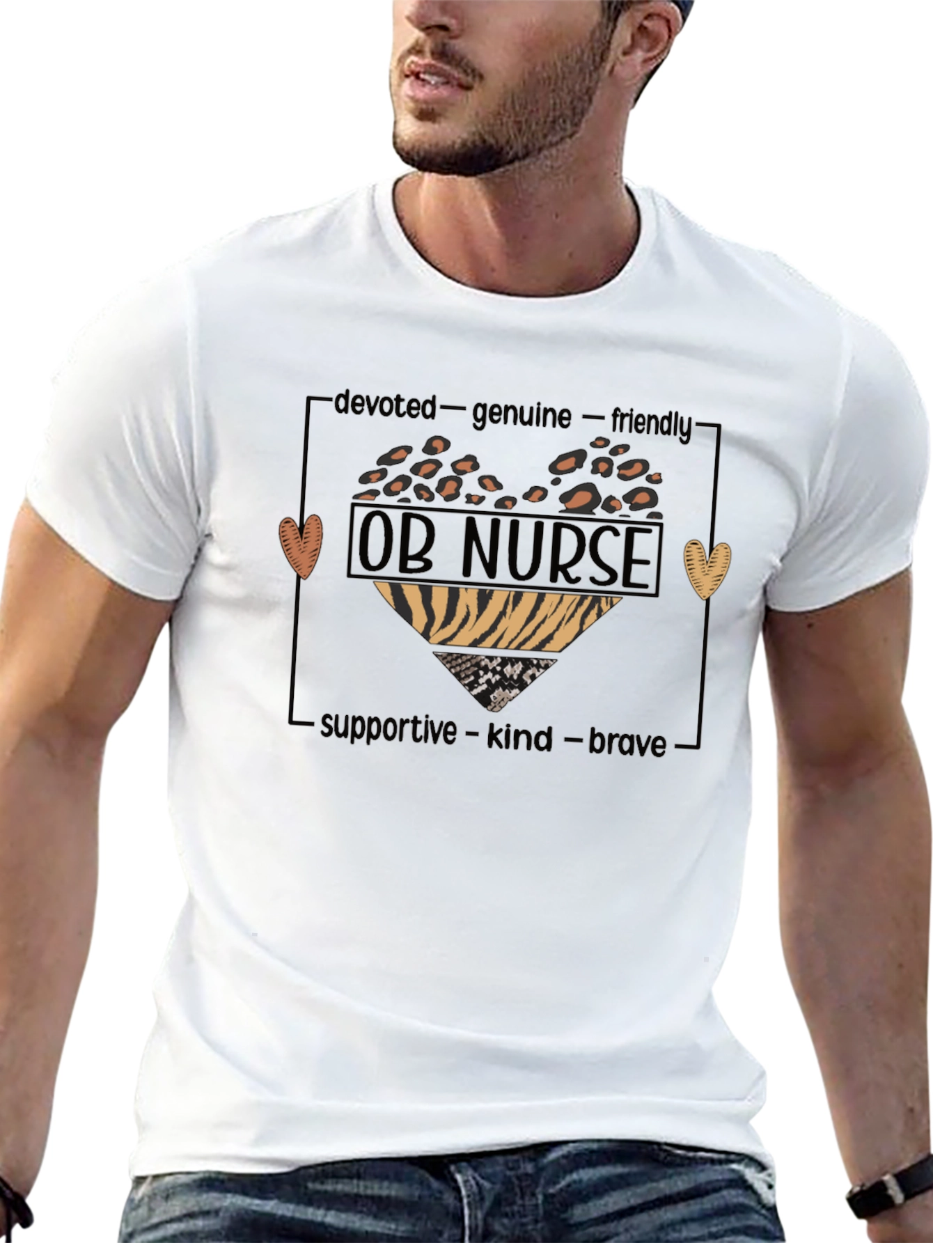 OB Nurse Heart Graphic T-Shirt