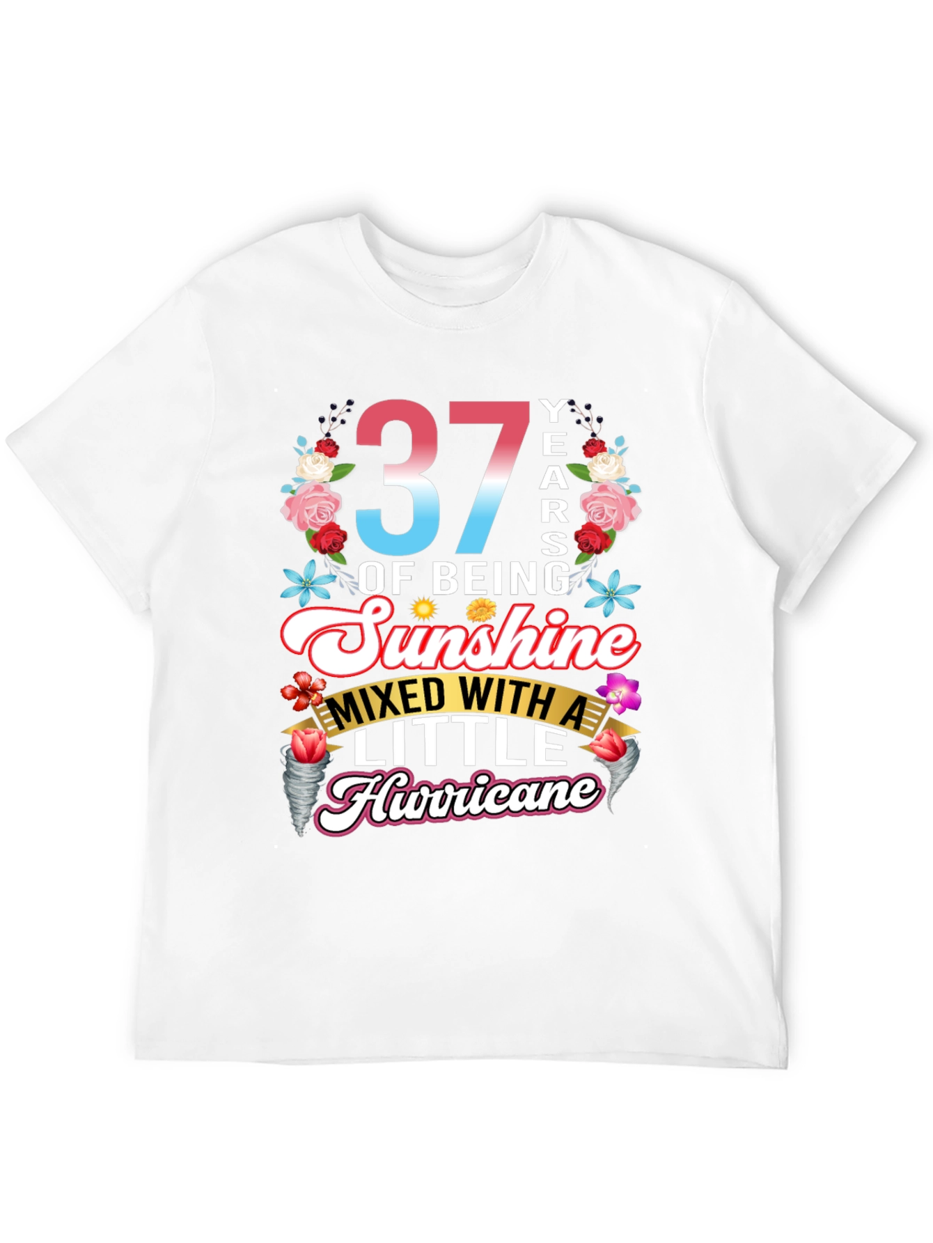 37 Years Sunshine Hurricane Graphic T-Shirt