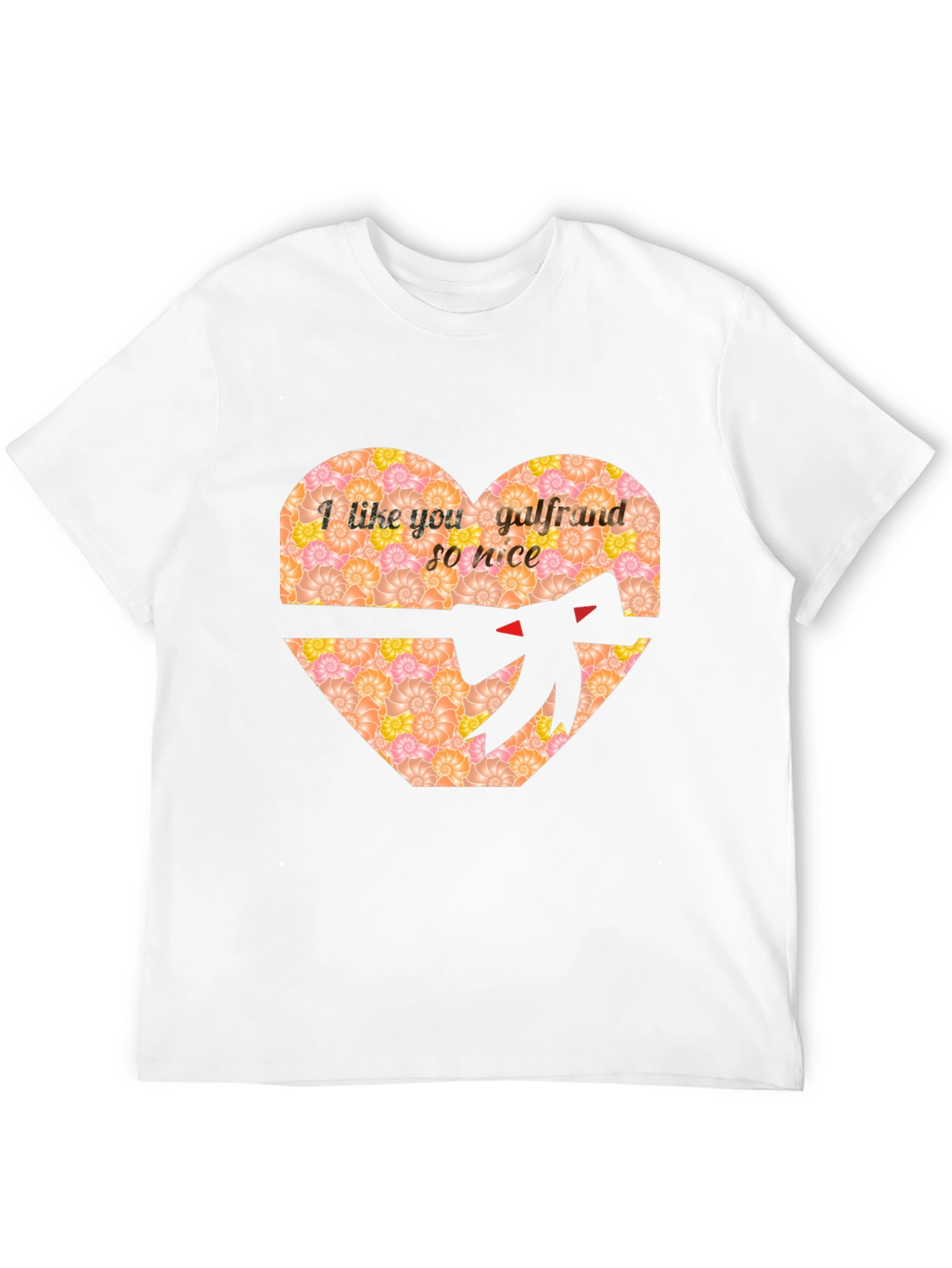 Romantic Heart Graphic Tee - I Like You Galfrand