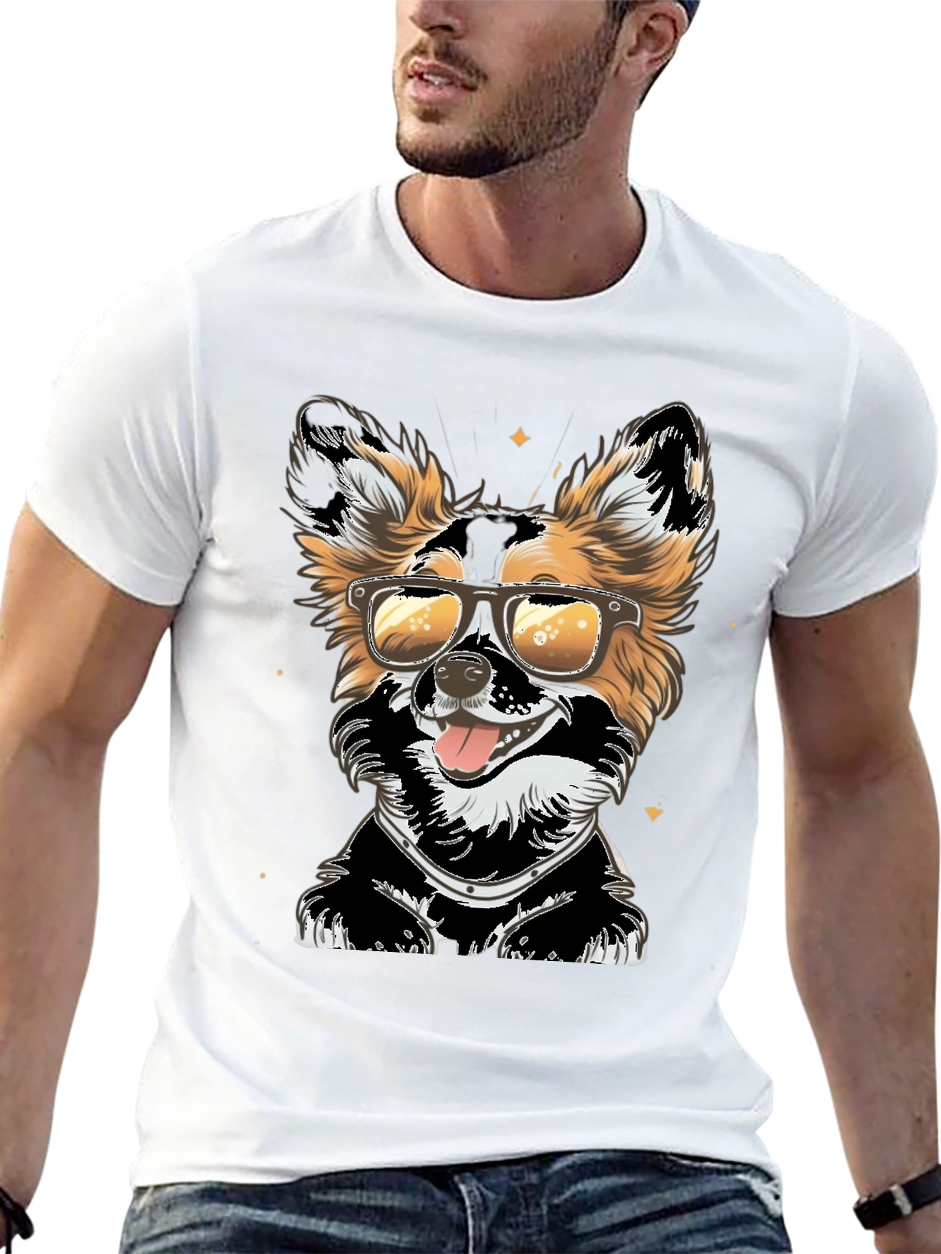Cool Dog Graphic Tee - Black Cotton T-Shirt