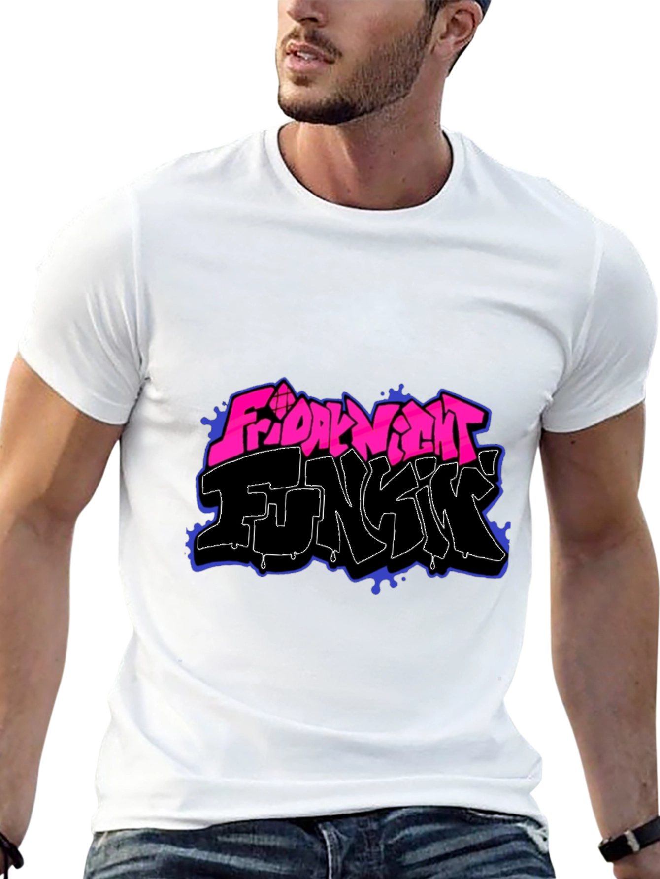 Friday Night Funkin Graphic Tee - Black Cotton T-Shirt