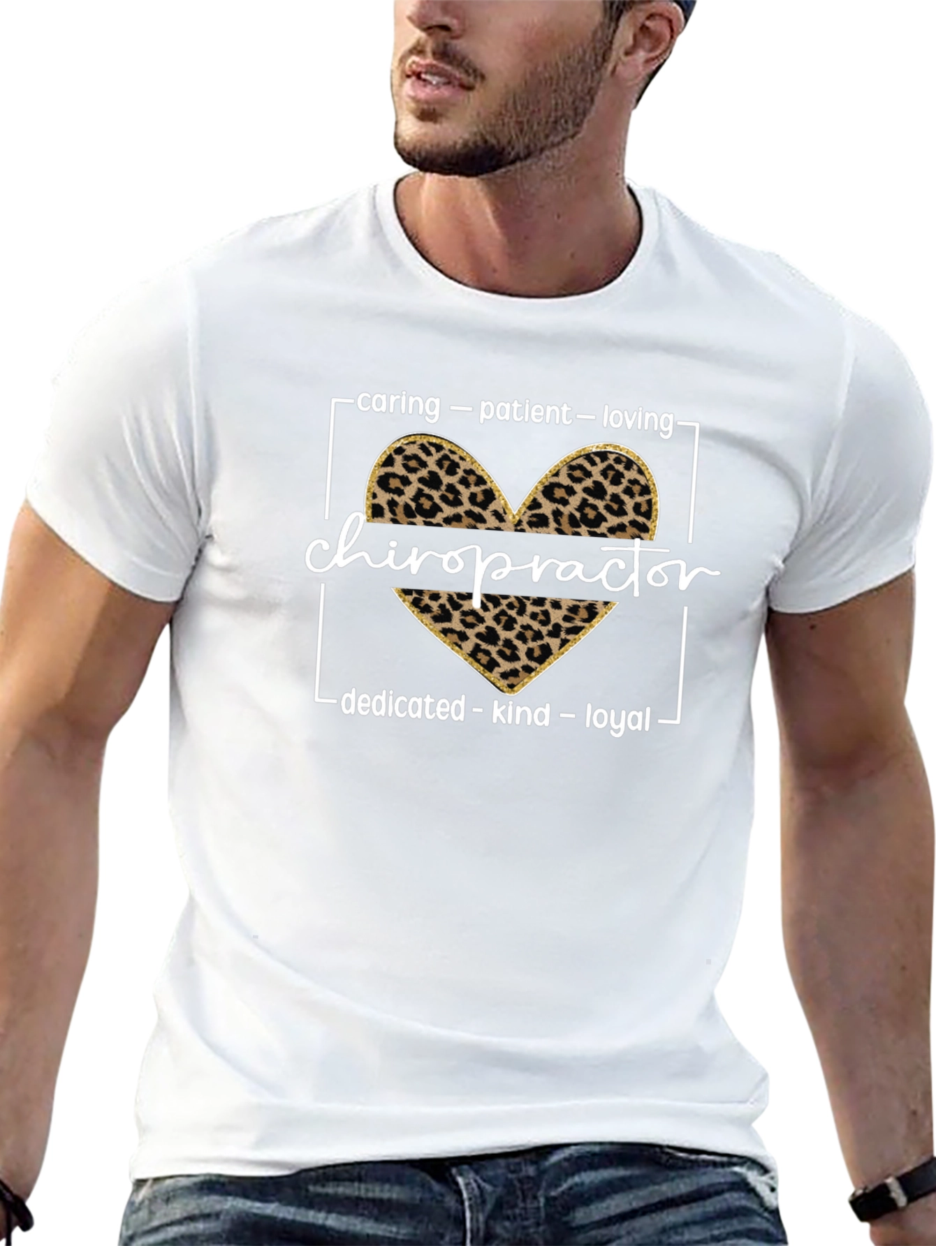 Chiropractor Leopard Print Heart Tee