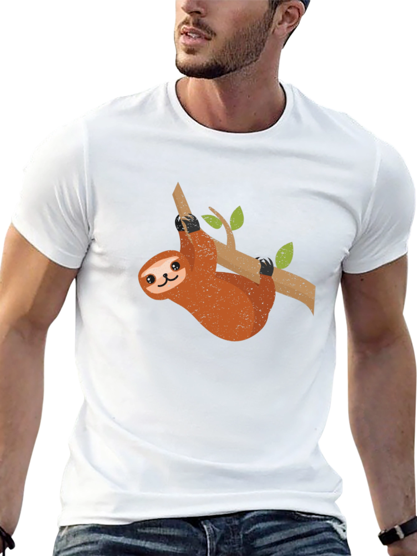Sloth Graphic Tee - Casual Black T-Shirt