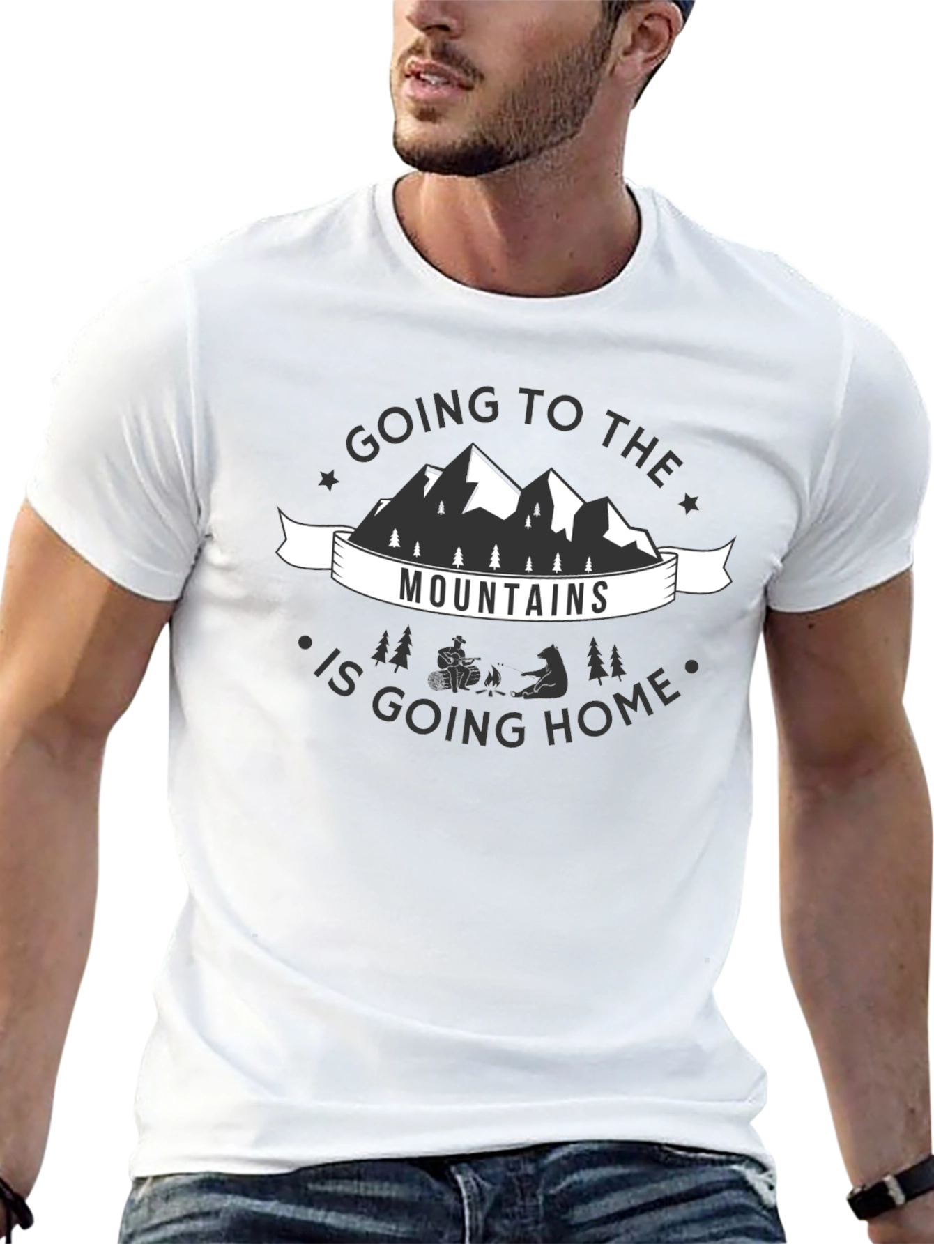 Mountains are Home Tee - Black Graphic T-Shirt