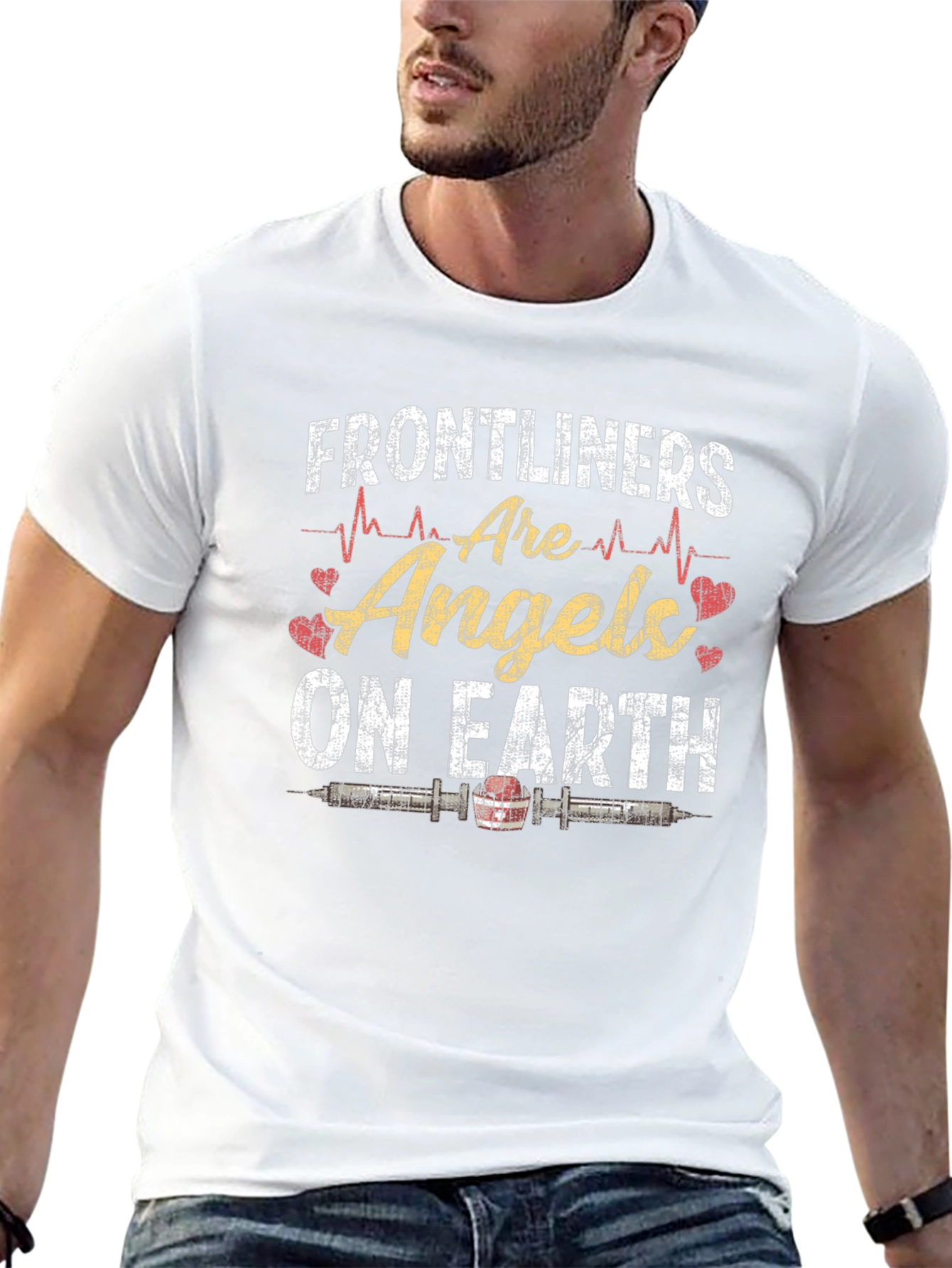 Frontliners Are Angels On Earth Graphic T-Shirt