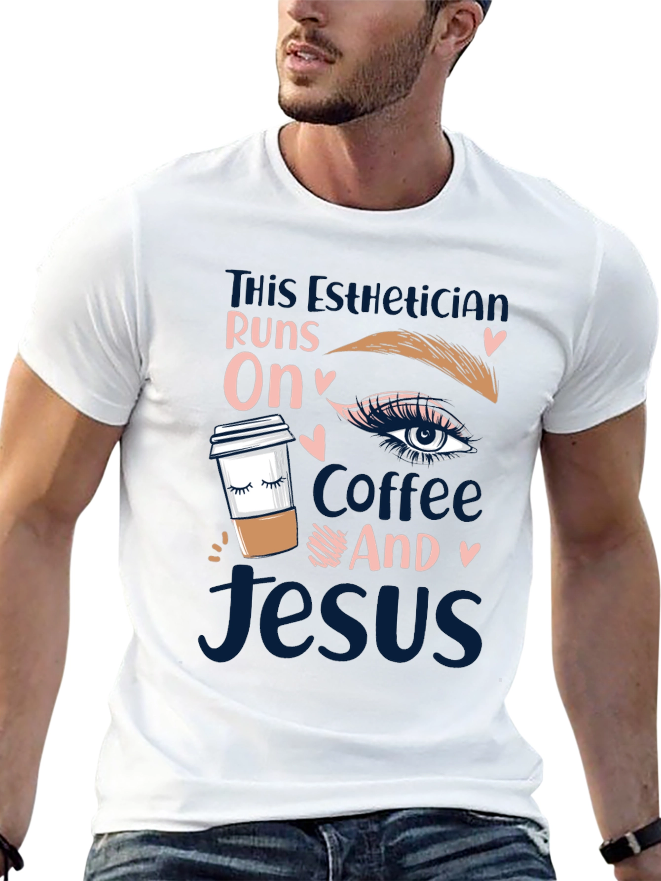 Esthetician Coffee and Jesus T-Shirt