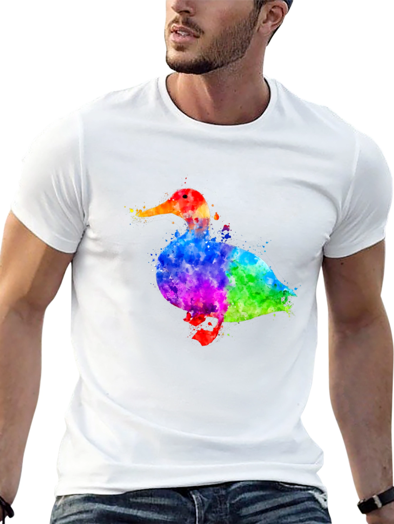 Watercolor Duck Graphic T-Shirt